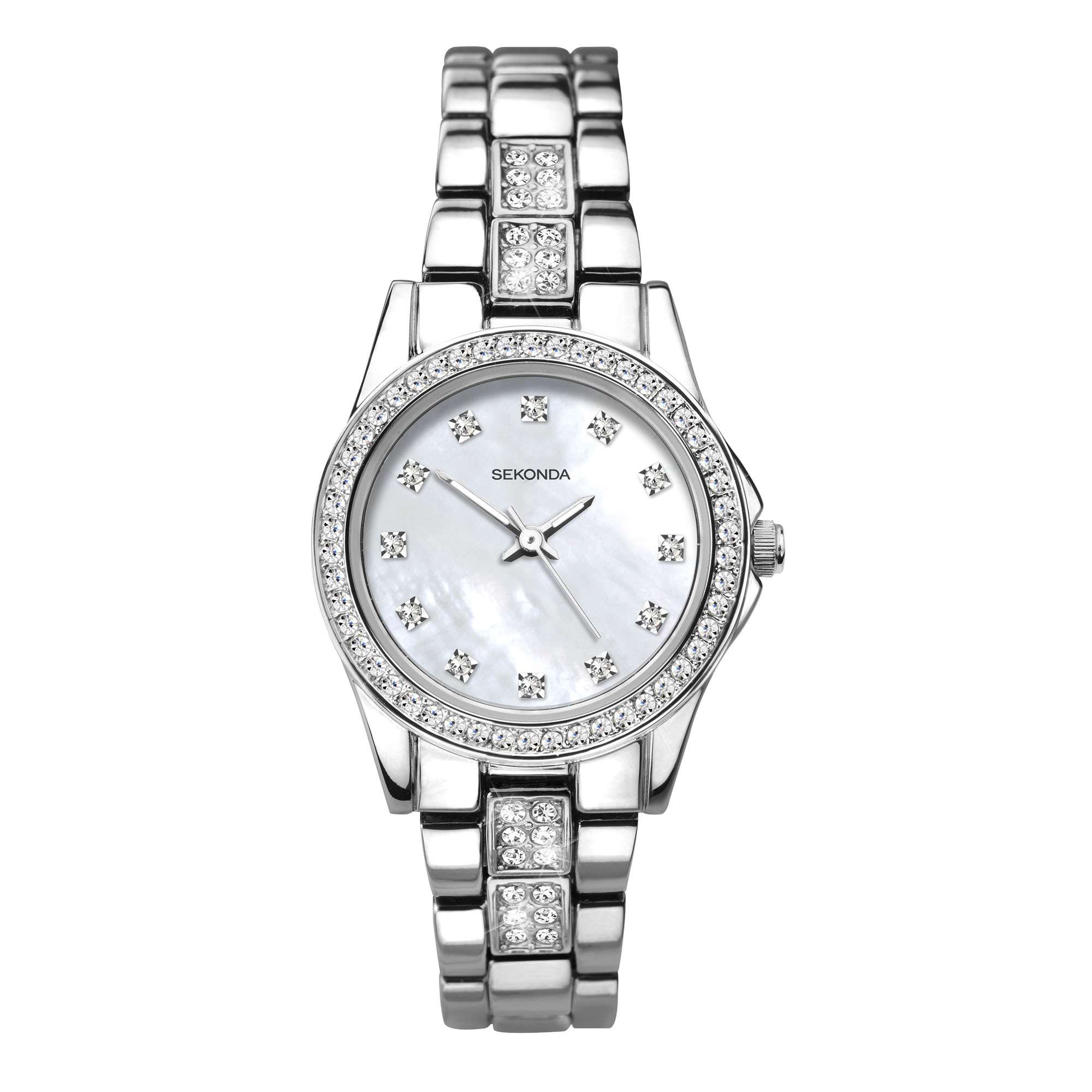 Sekonda Editions Quarz Perlmutt Zifferblatt Edelstahlarmband Damen Uhr 2841
