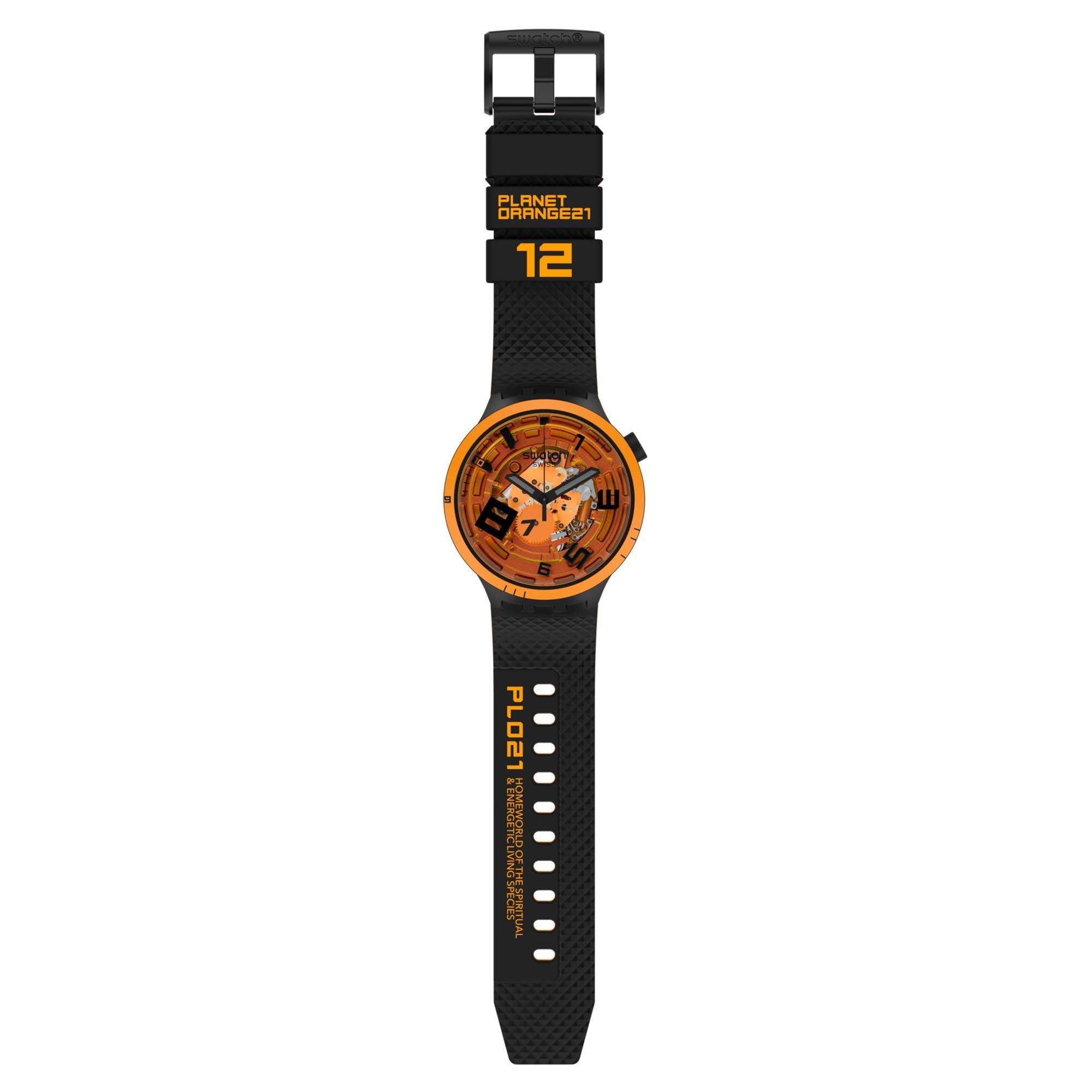 Swatch Big Bold Oops! Transparentes Zifferblatt Silikonarmband Uhr SB01B127