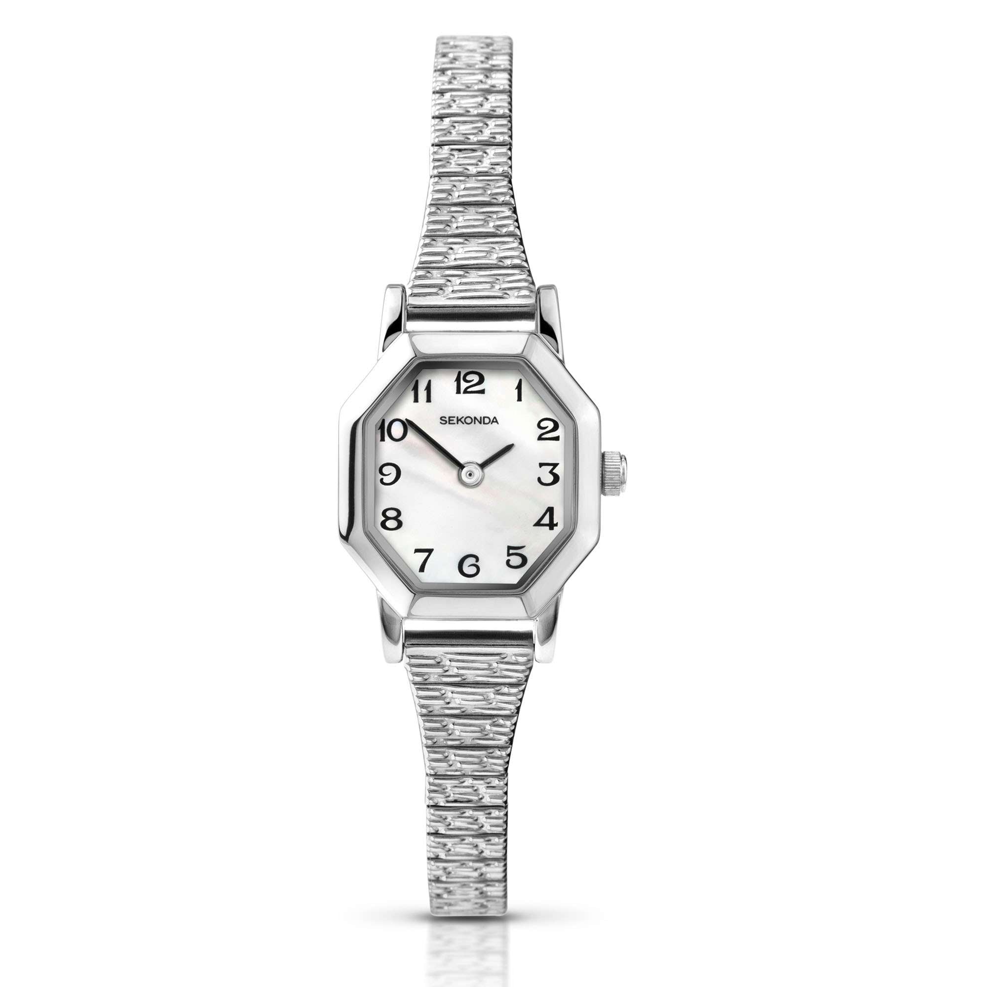 Sekonda Quartz Mother of Pearl Dial Expander Stainless Steel Bracelet Ladies Watch 4623