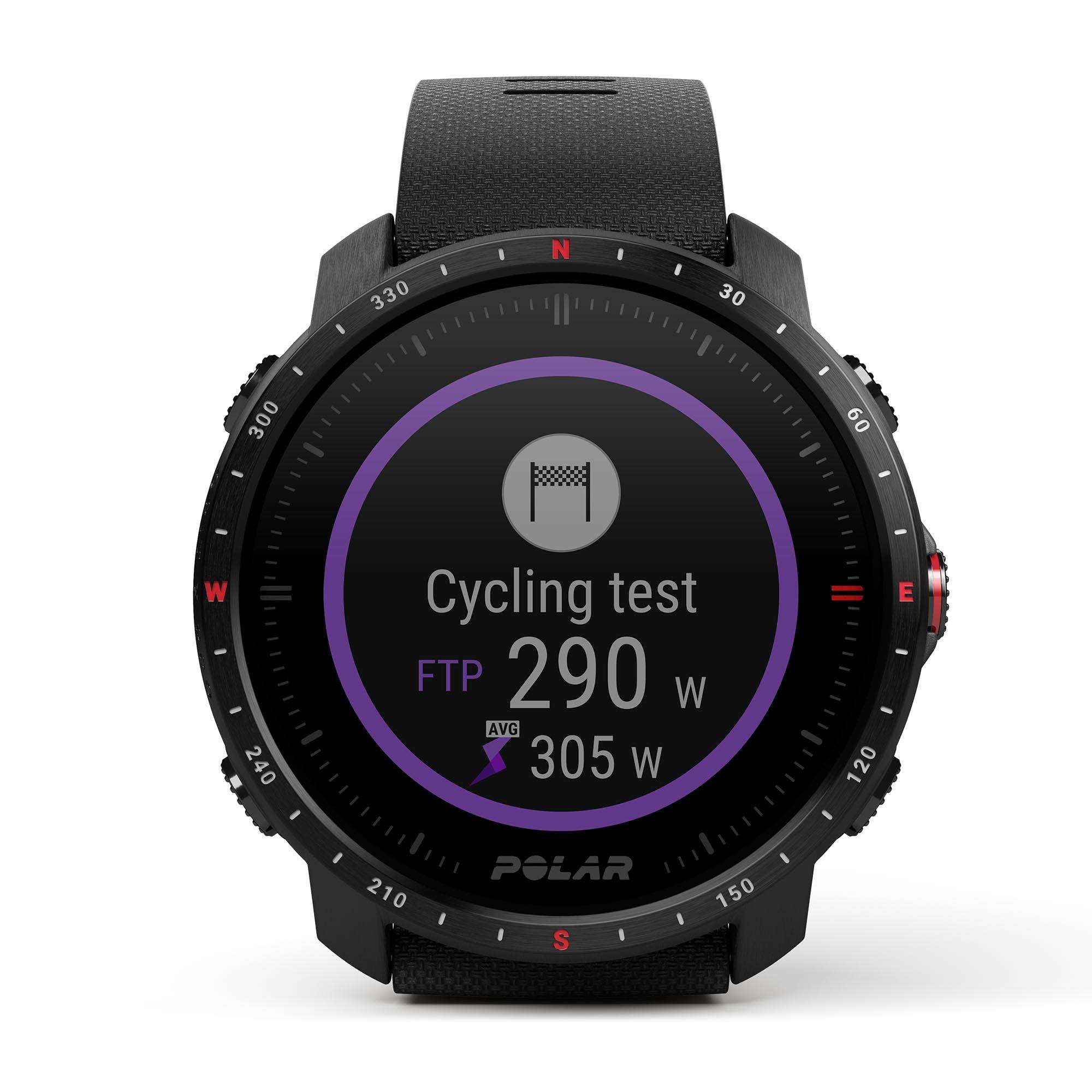 Polar Grit X Pro Black DLC Quartz Black Dial Rubber Strap Watch 90085773
