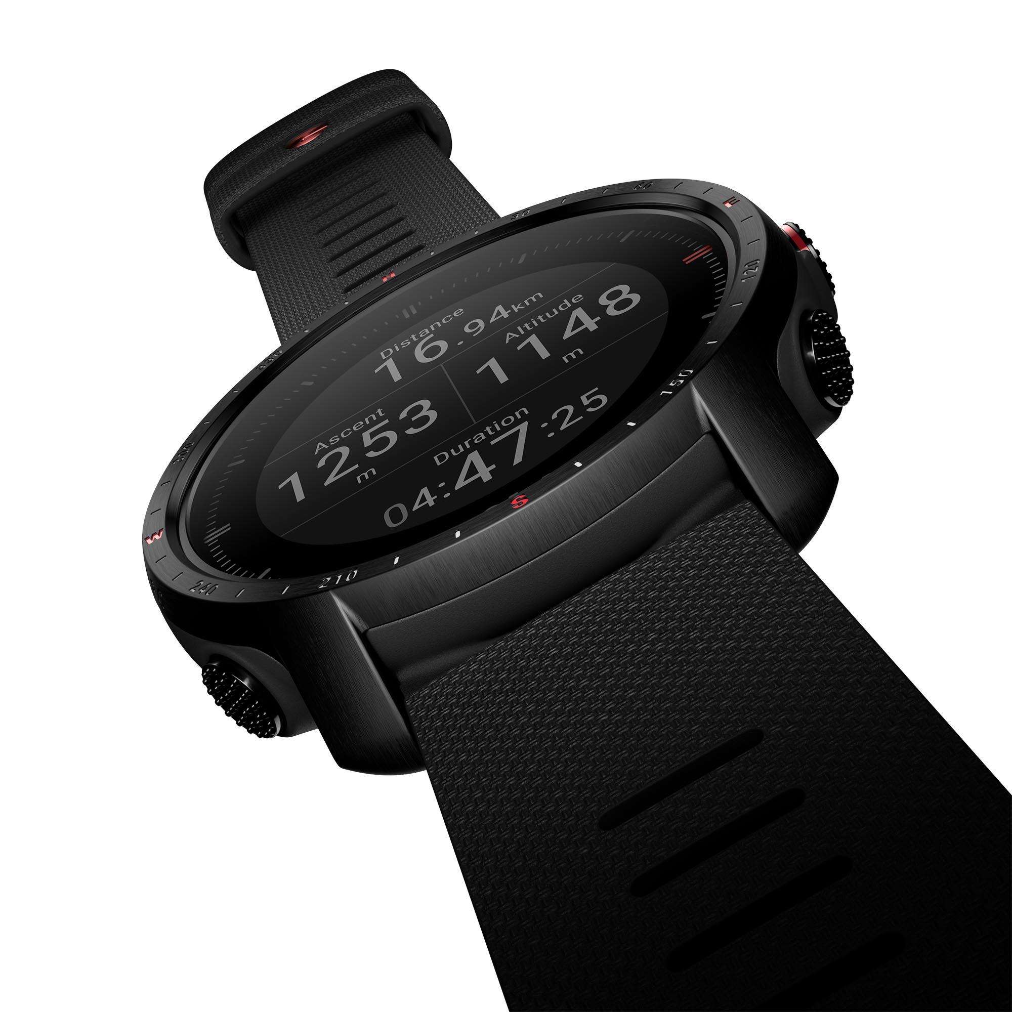 Polar Grit X Pro Black DLC Quartz Black Dial Rubber Strap Watch 90085773
