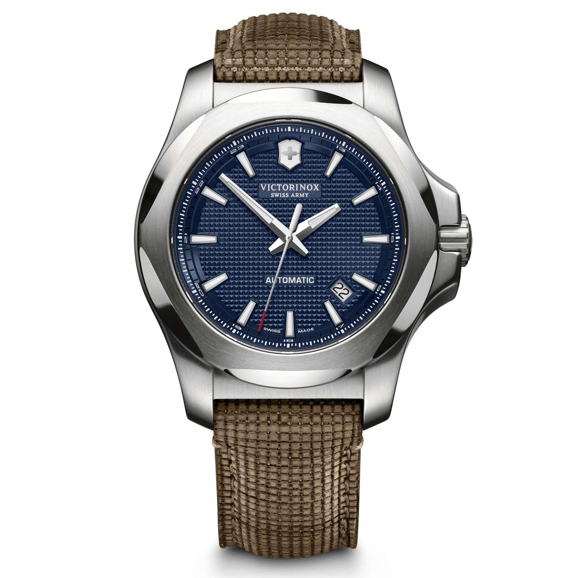 Victorinox Swiss Army I.N.O.X Mechanisch Blaues Zifferblatt Holzarmband Herren Uhr 241834