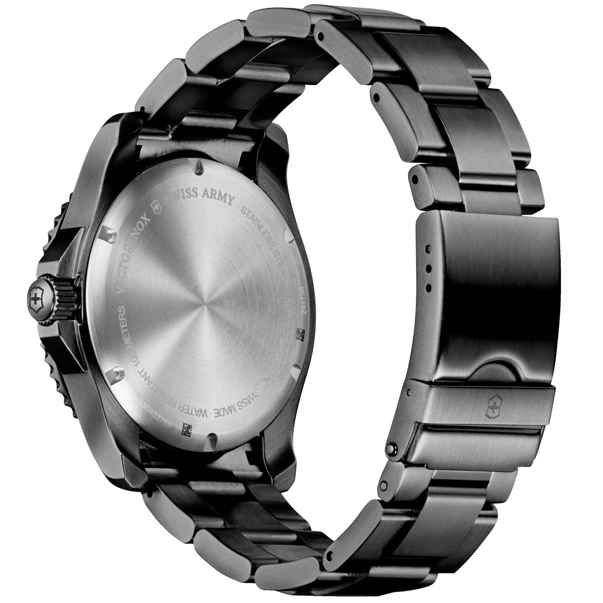 Victorinox Swiss Army Maverick Black Edition Quarz Schwarzes Zifferblatt Armband aus schwarzem Edelstahl Herren Uhr 241798