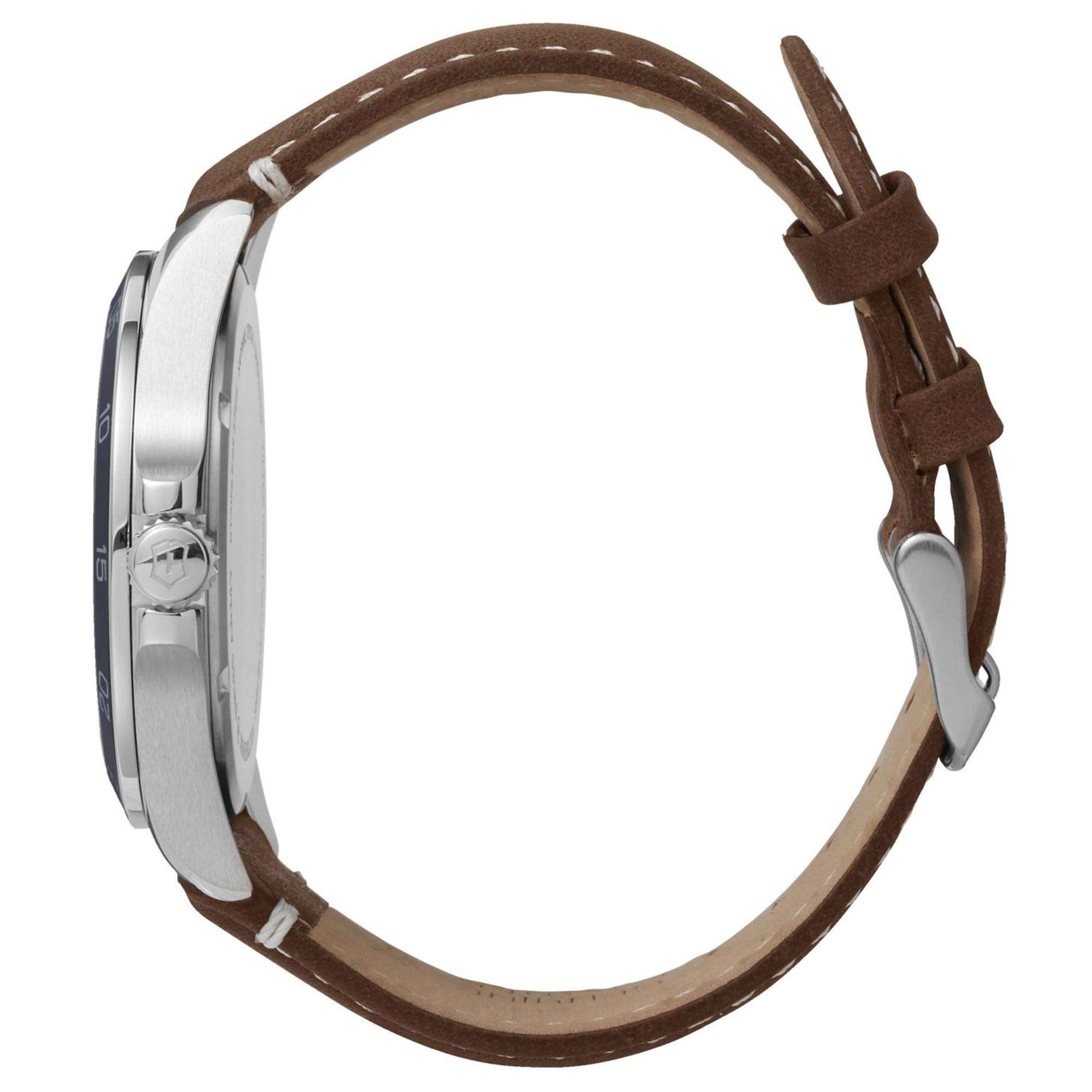 Victorinox Swiss Army Fieldforce Blaues Zifferblatt Armband aus braunem Leder Herren Uhr 241848