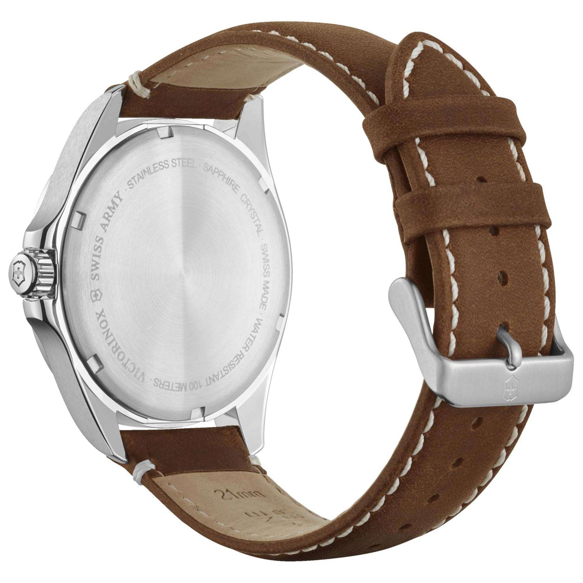 Victorinox Swiss Army Fieldforce Blaues Zifferblatt Armband aus braunem Leder Herren Uhr 241848
