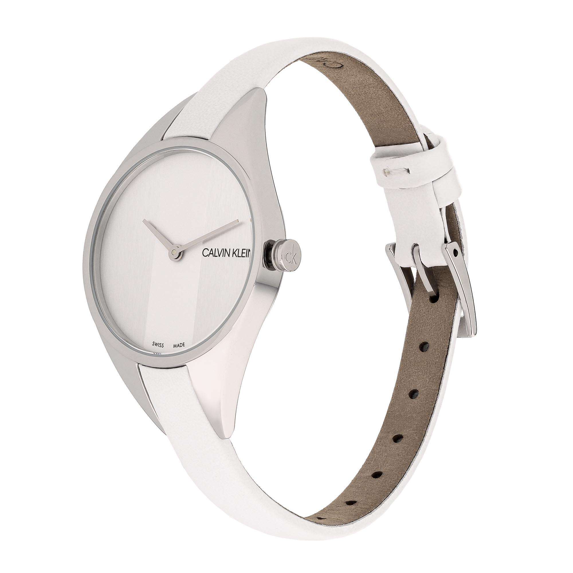 Calvin Klein Wavy Quarz Silbernes Zifferblatt Edelstahlarmband Damen Uhr K8P231L6