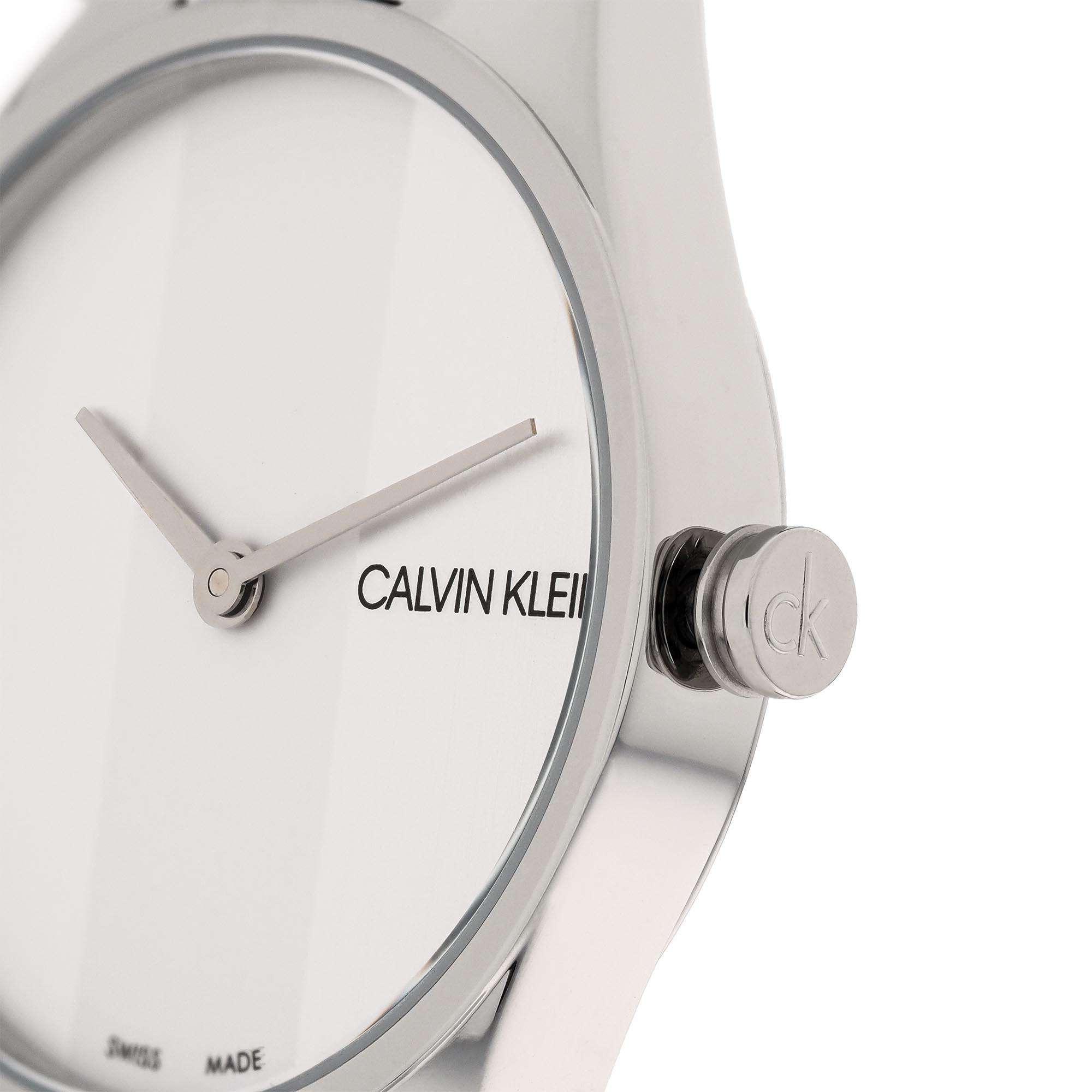 Calvin Klein Wavy Quarz Silbernes Zifferblatt Edelstahlarmband Damen Uhr K8P231L6