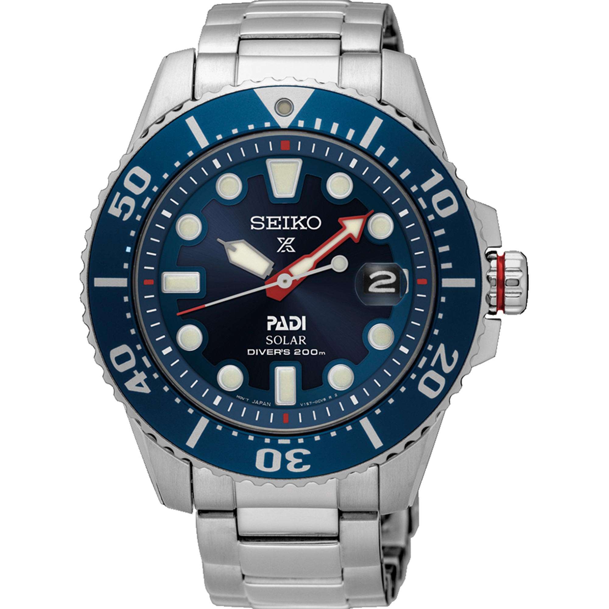 Seiko Prospex Sonderedition PADI Solar Blaue Zifferblatt Stahlarmband Herren Uhr SNE549P1