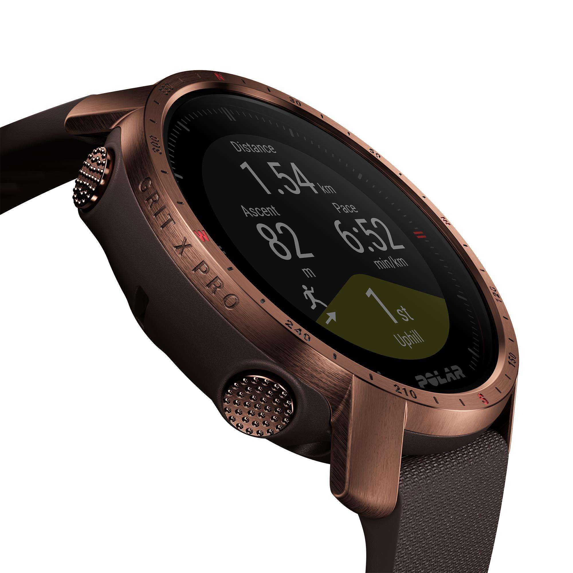 Polar Grit X Pro Nordic Copper Quartz Black Dial Brown Synthetic Rubber Strap Mens Watch 90085775