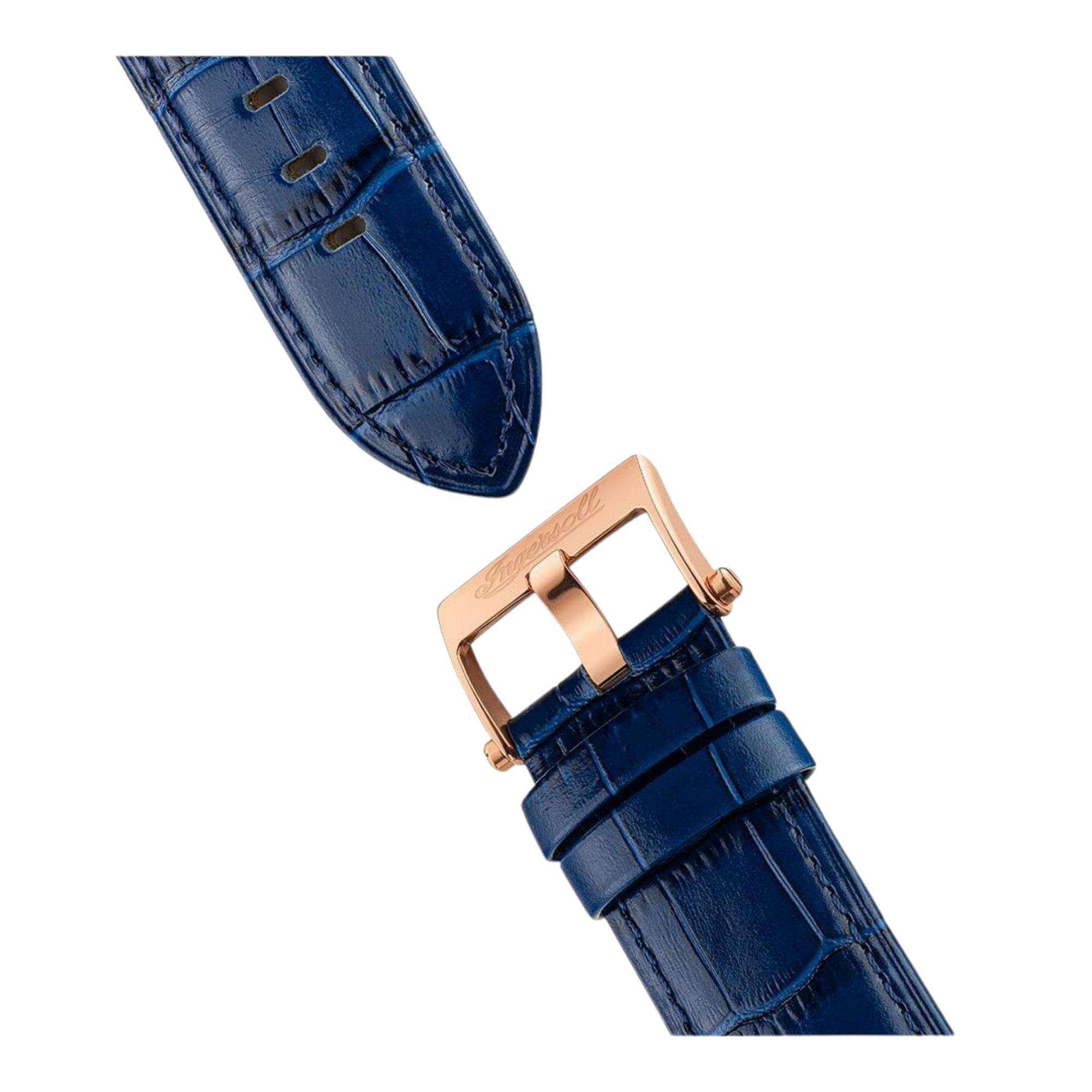 Ingersoll The Regent Automatik Blau Zifferblatt Blau Lederarmband Herren Uhr I00301B