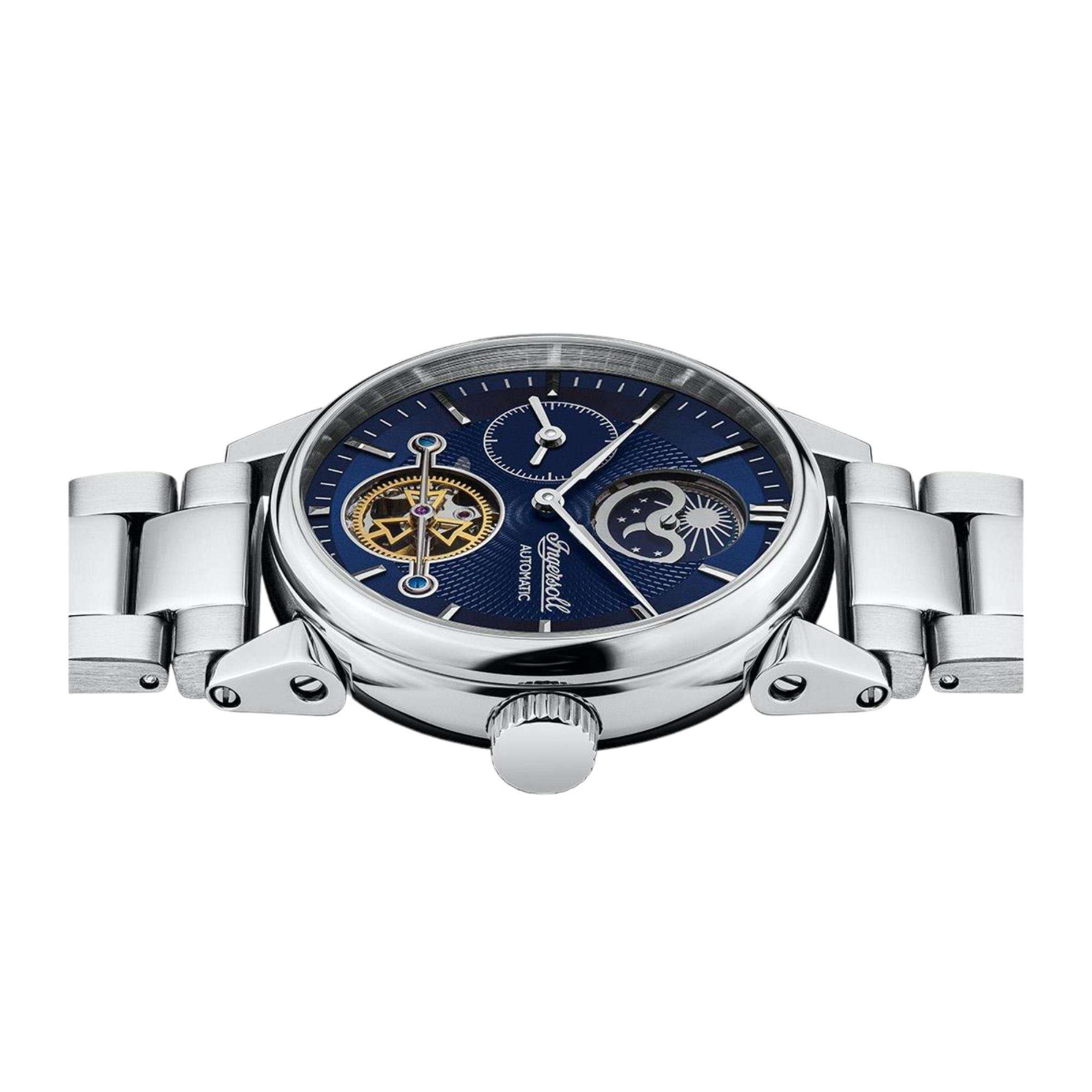 Ingersoll The Swing Automatik Blaues Zifferblatt Edelstahl Armband Herren Uhr I07501