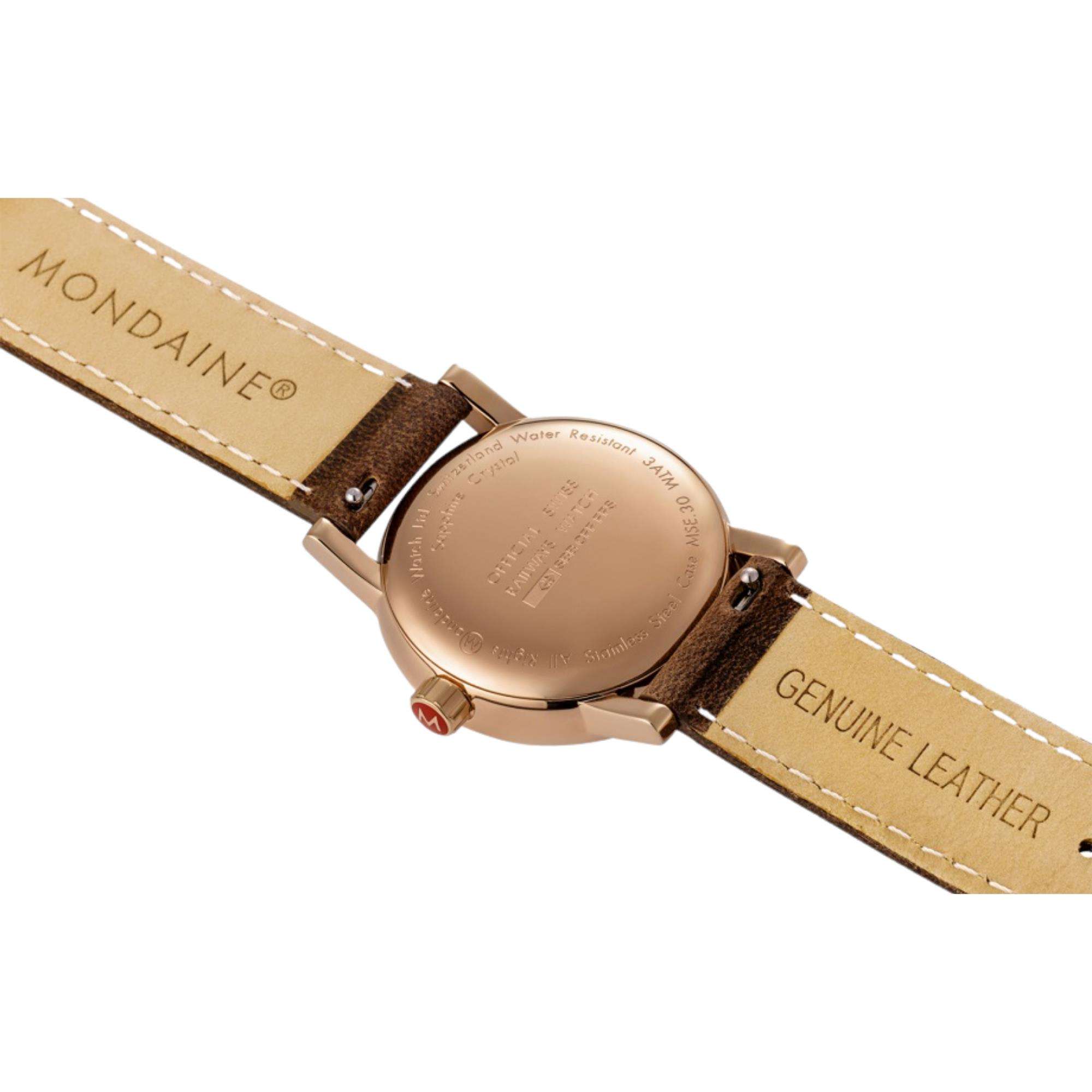 Mondaine EVO2 Quarz Graues Zifferblatt Lederarmband Uhr MSE.30180.LG