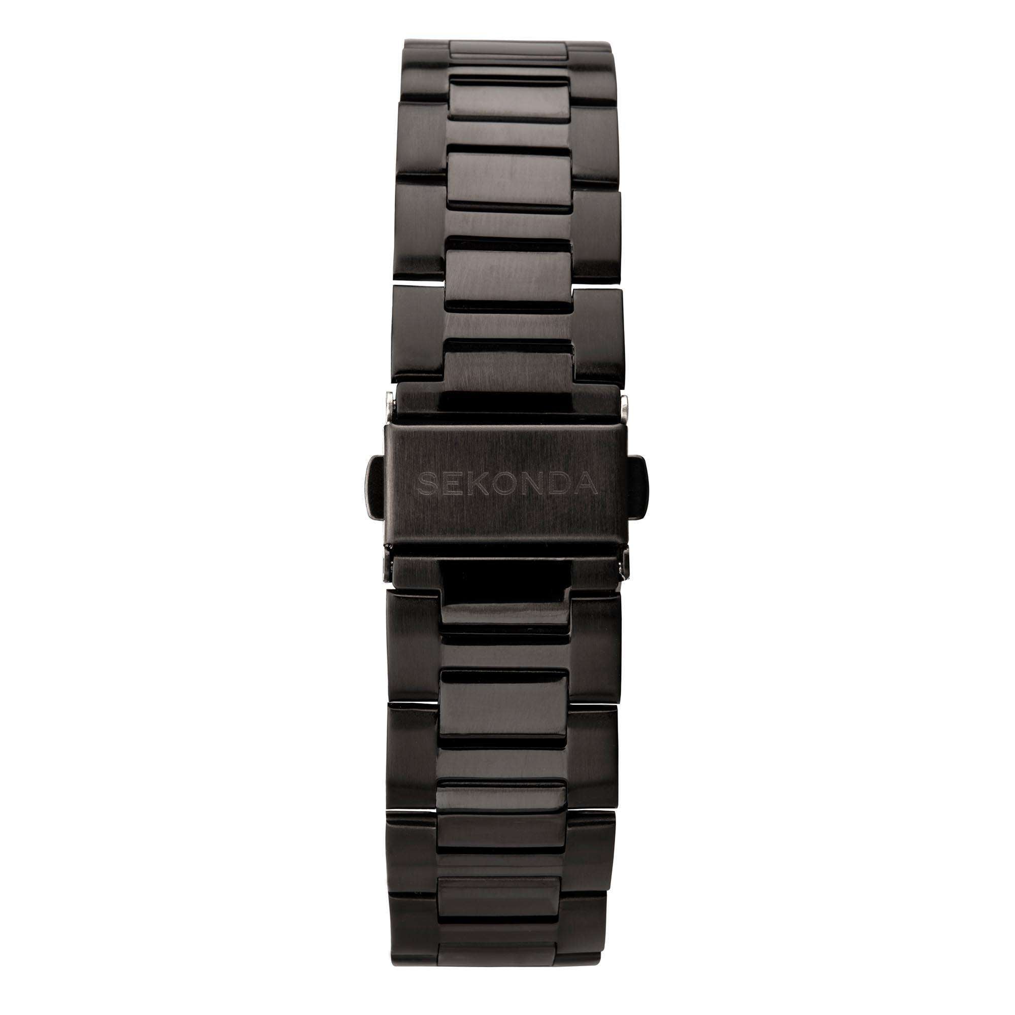 Sekonda Sports Taucherstil Gelbes Zifferblatt Schwarzes IP Stahlarmband Herren Uhr 1978