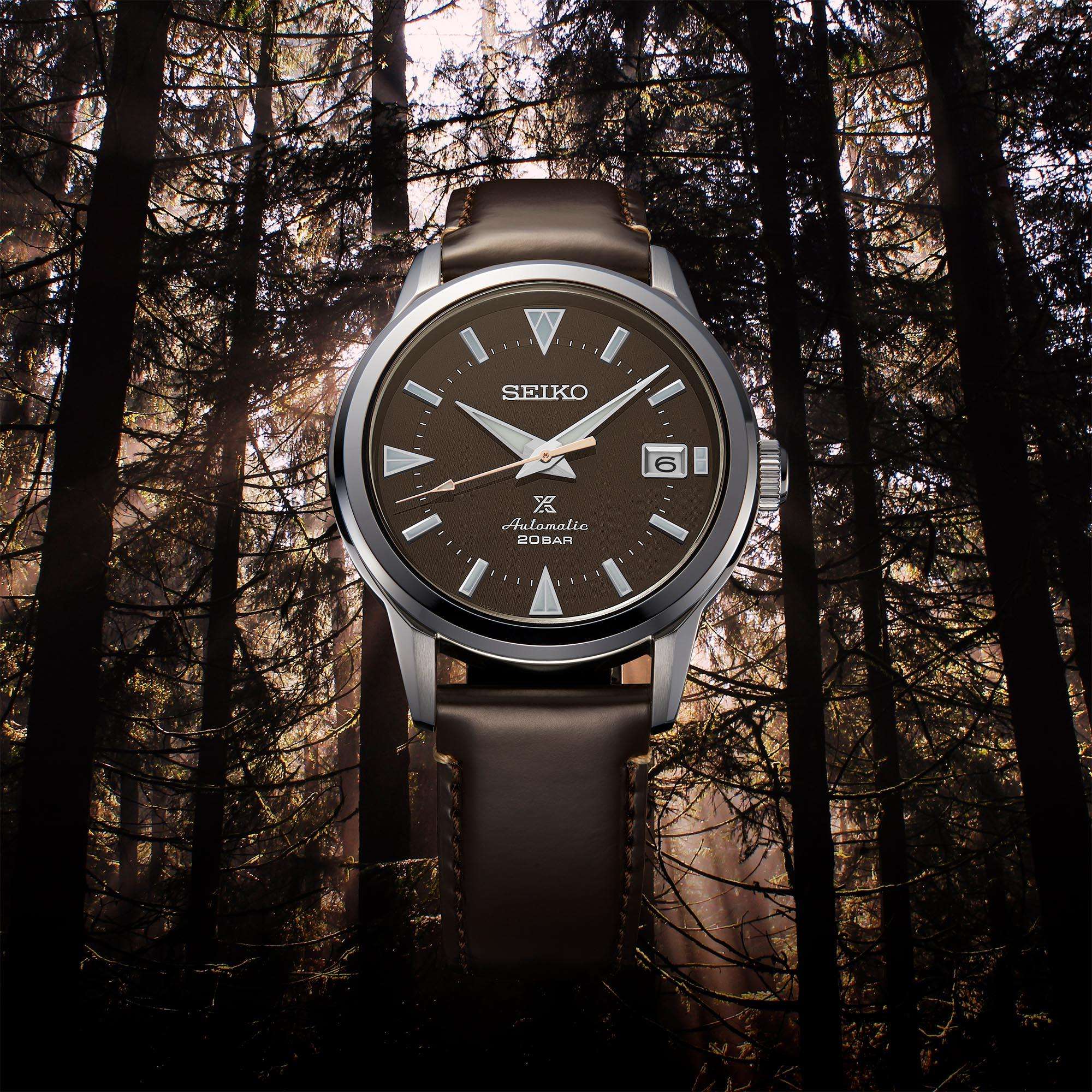 Seiko Prospex Forest Brown Alpinist Automatic Brown Dial Brown Leather Strap Men's Watch SPB251J1