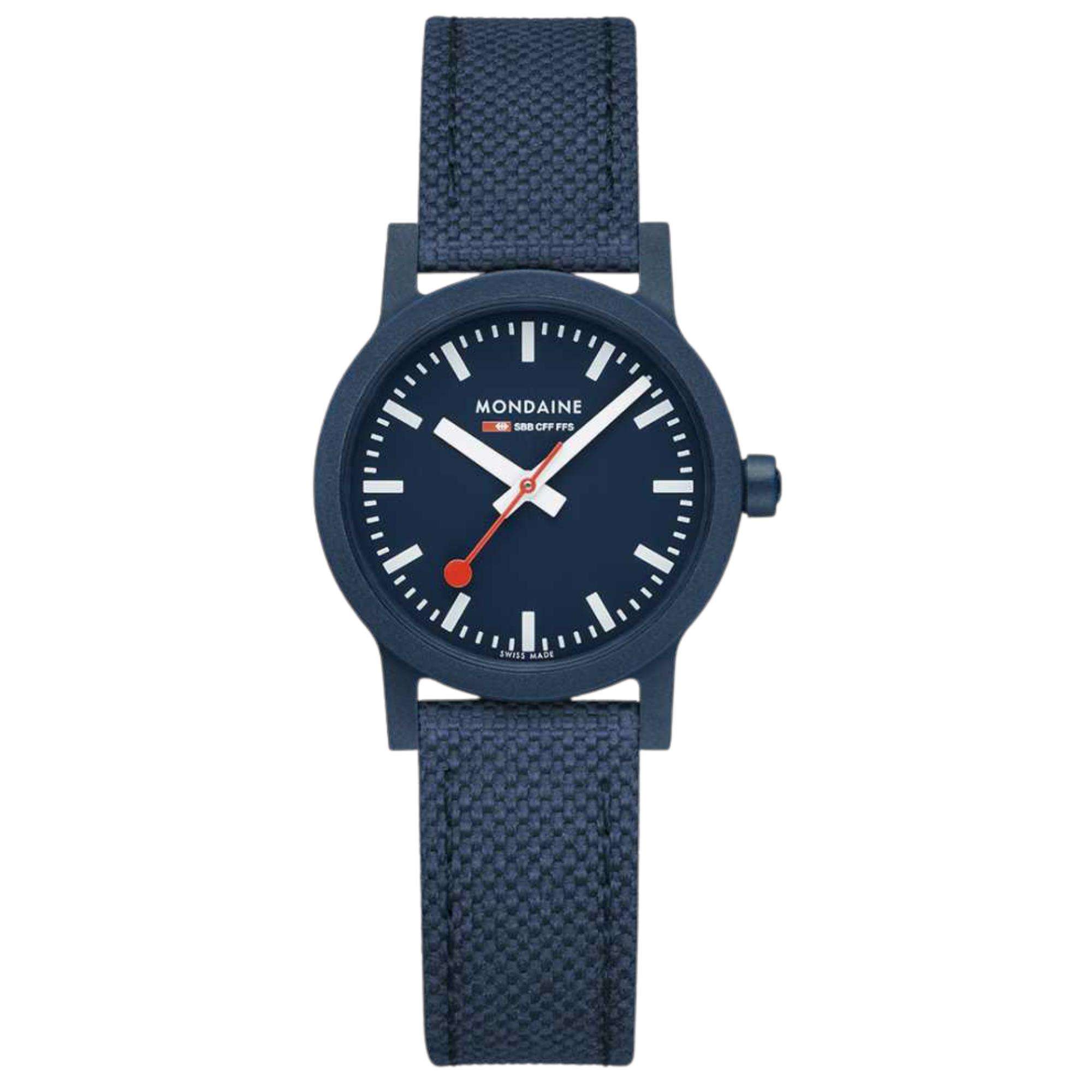 Mondaine Essence Quartz Blue Dial Textile Strap Ladies Watch MS1.32140.LD