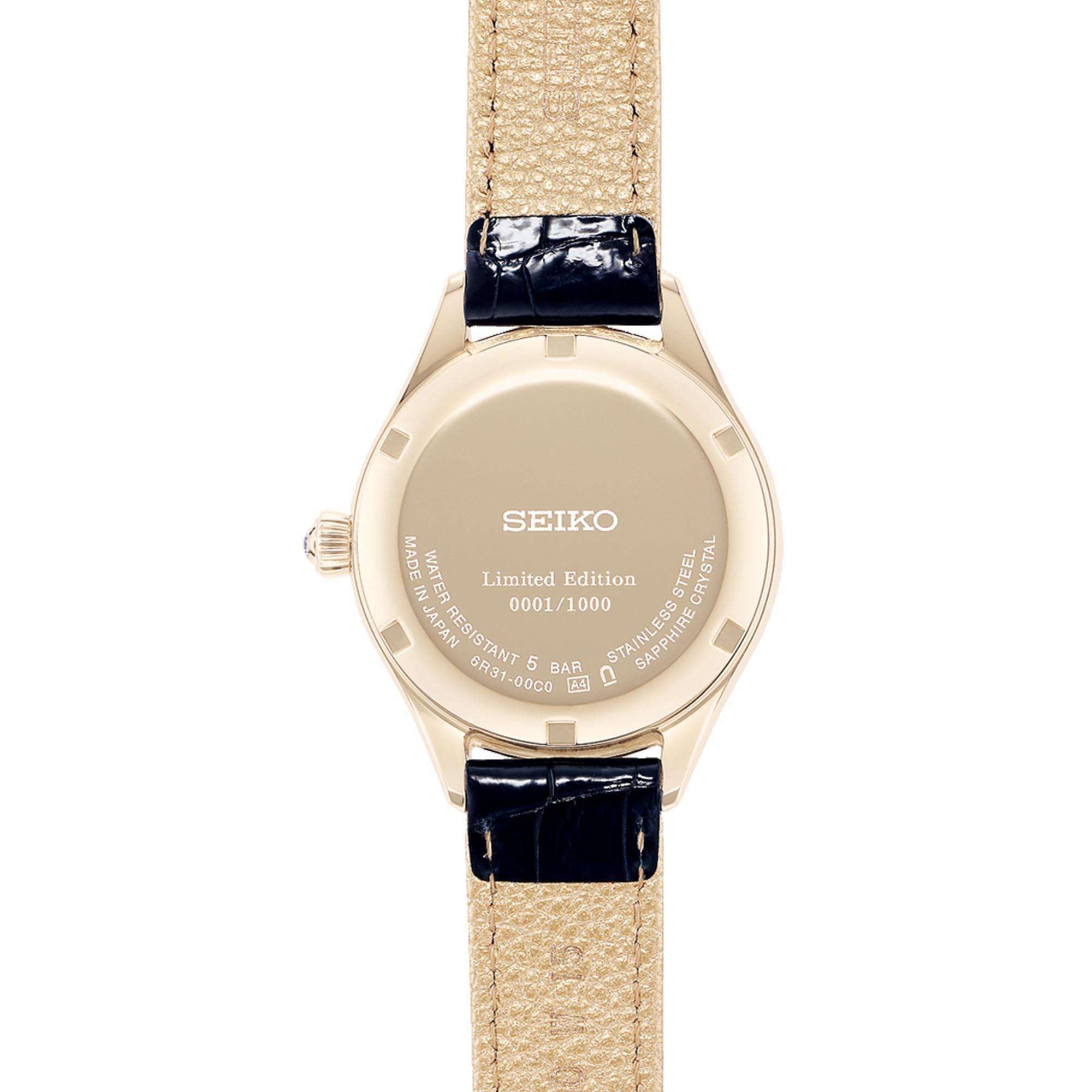 Seiko Presage 'Eternal' Limitierte Auflage Automatik Blaues Zifferblatt und Lederarmband Damen Uhr SPB236J1