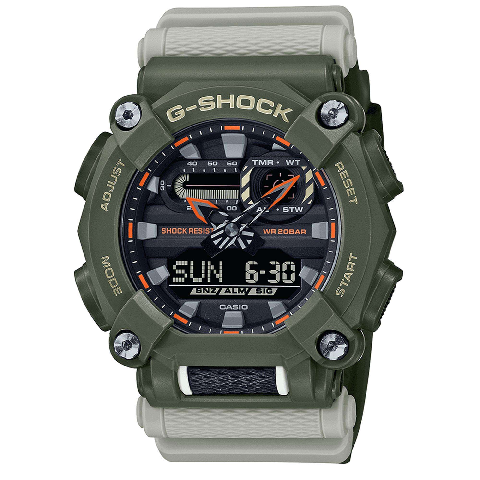 Casio G-Shock Hidden Coast Serie Quarz Schwarzes Zifferblatt Graues Harzarmband Herren Uhr GA-900HC-3AER
