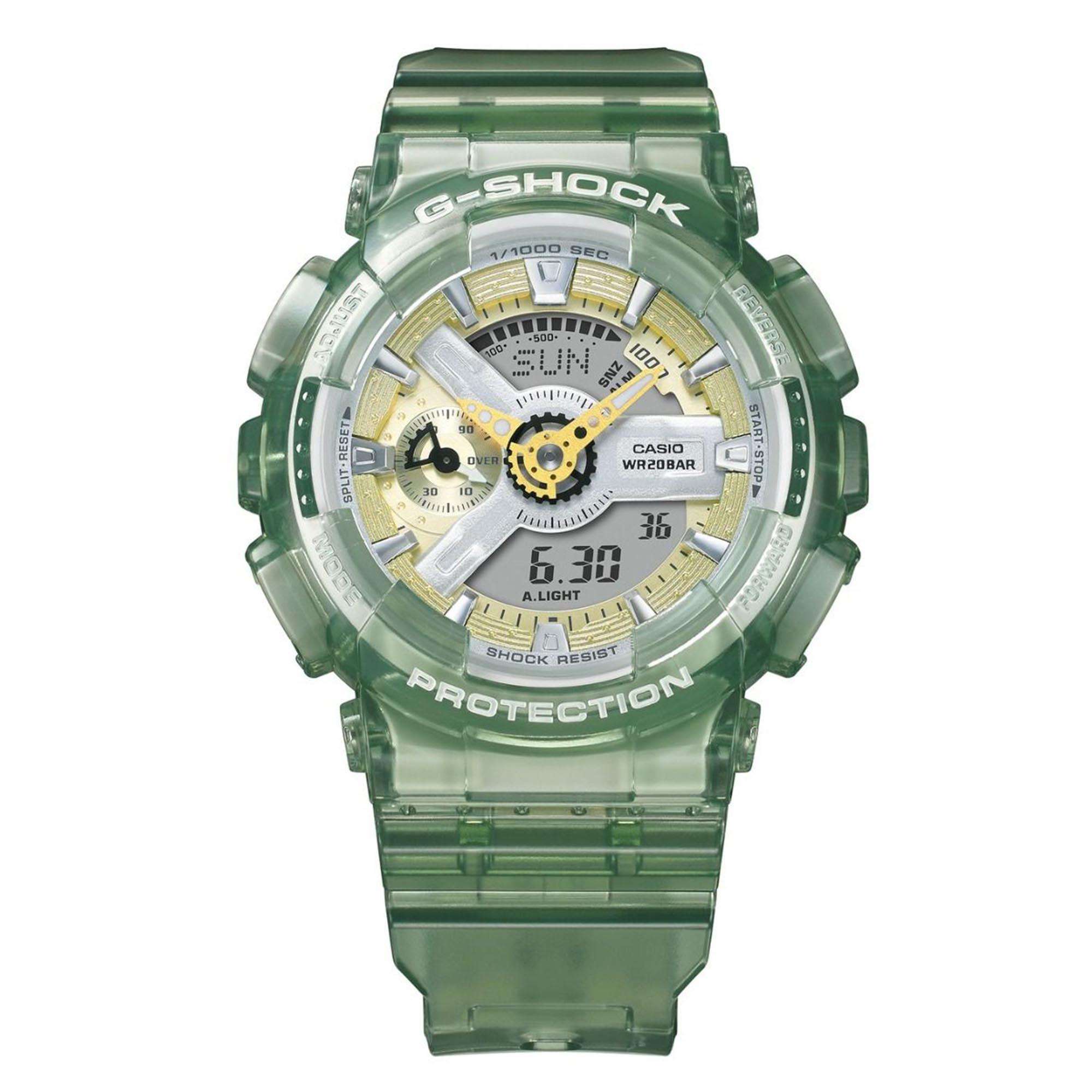 Casio G-Shock Quarz Grünes Zifferblatt Grünes Silikonarmband Uhr GMA-S110GS-3AER