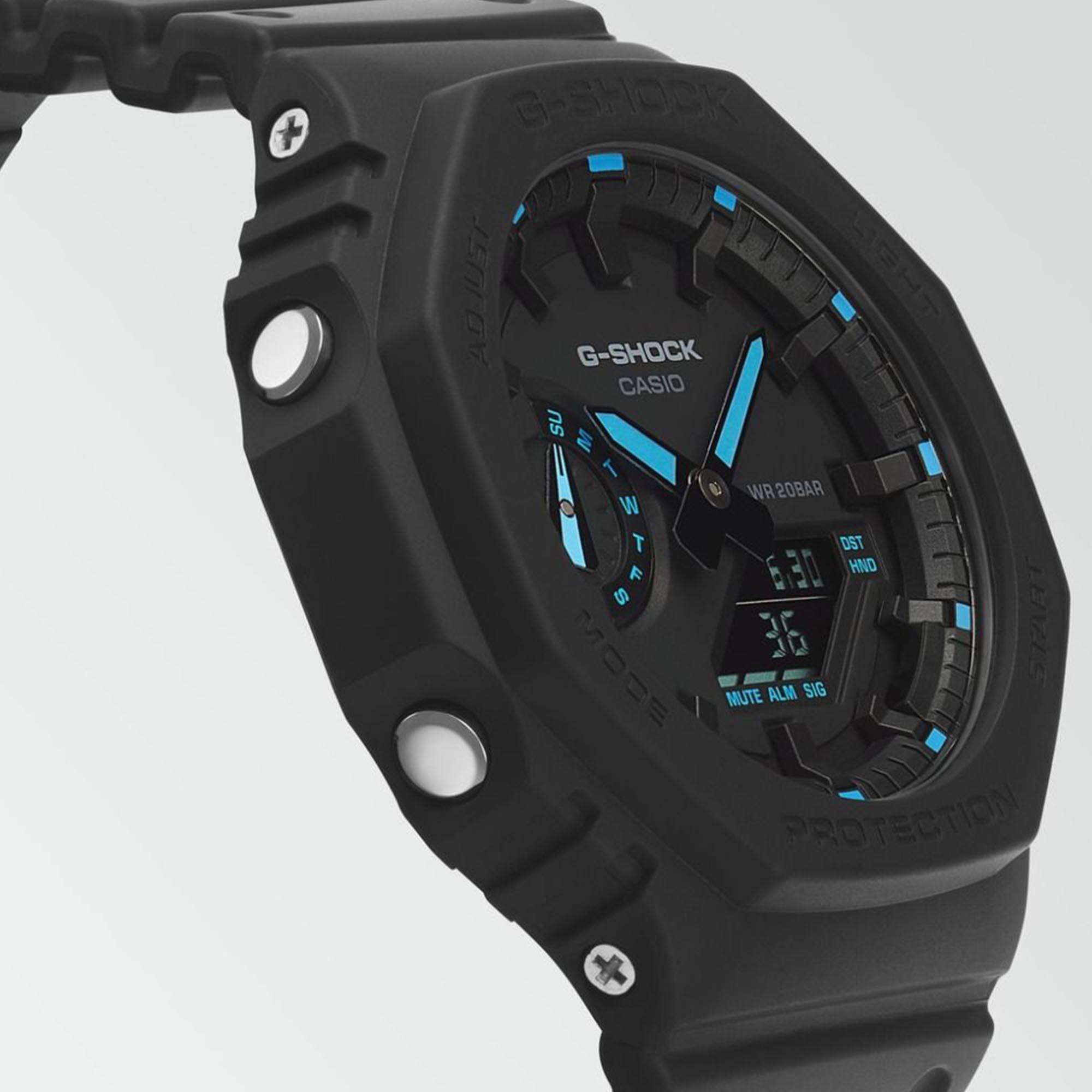 Casio G-Shock Oktagon Serie ‘CasiOak’ Quarz Digital Schwarzes Harzarmband Herren Uhr GA-2100-1A2ER