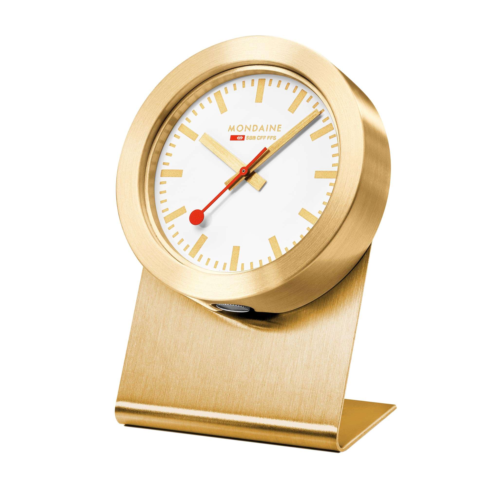 Mondaine Magnet Clock 50mm Gold Case Table Clock A660.30318.82SBG