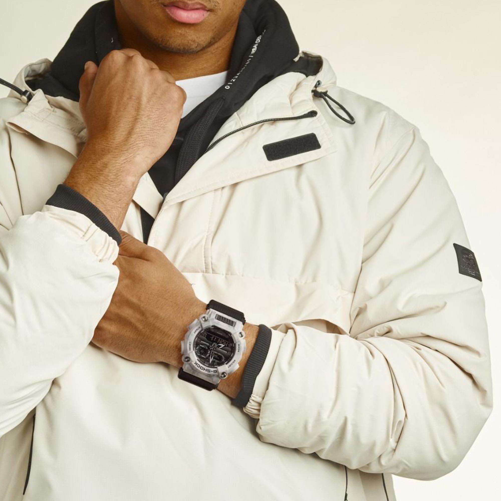Casio G-Shock Snow Camo Series Quartz Black Dial Grey Resin Strap Mens Watch GA-900GC-7AER