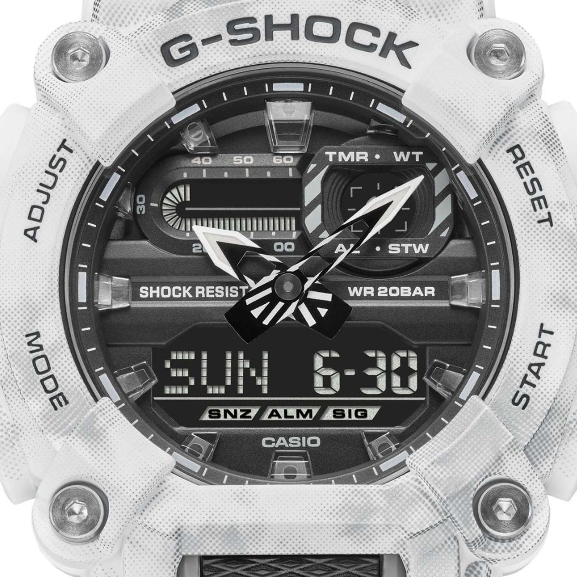 Casio G-Shock Snow Camo Series Quartz Black Dial Grey Resin Strap Mens Watch GA-900GC-7AER