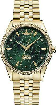 Vivienne Westwood Wallace Quarz Grünes Zifferblatt Gold PVD Edelstahl Damenarmbanduhr