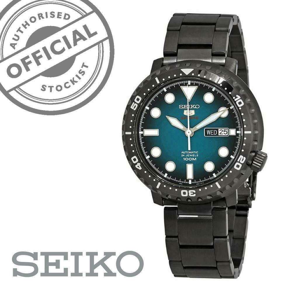 Seiko 5 Sports Automatik Türkises Zifferblatt Gunmetal Grau Edelstahlarmband Herren Uhr SRPC65K1