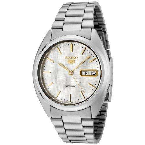 Seiko 5 Automatic SNXG47K1 white dial stainless steel men's watch front view