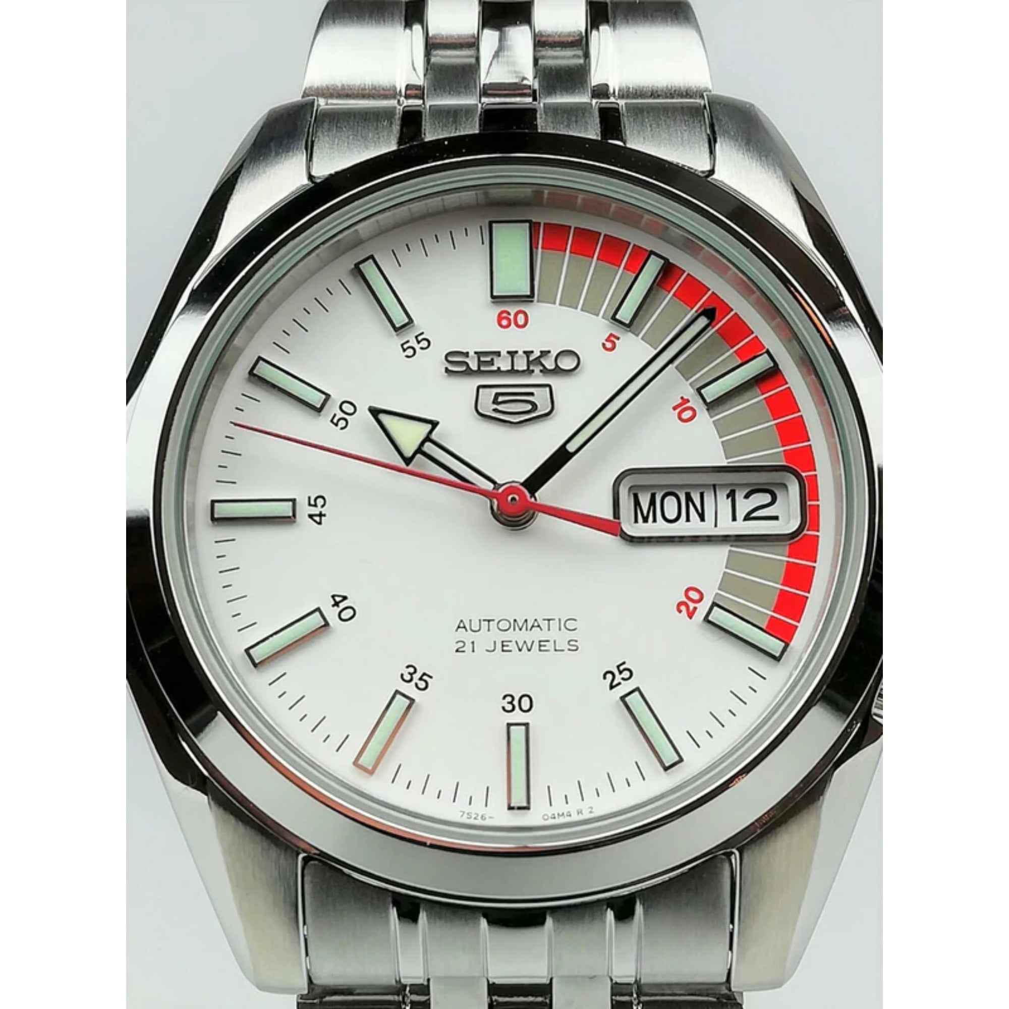 Seiko 5 Automatic White Dial Steel Strap Men’s Watch SNK369K1