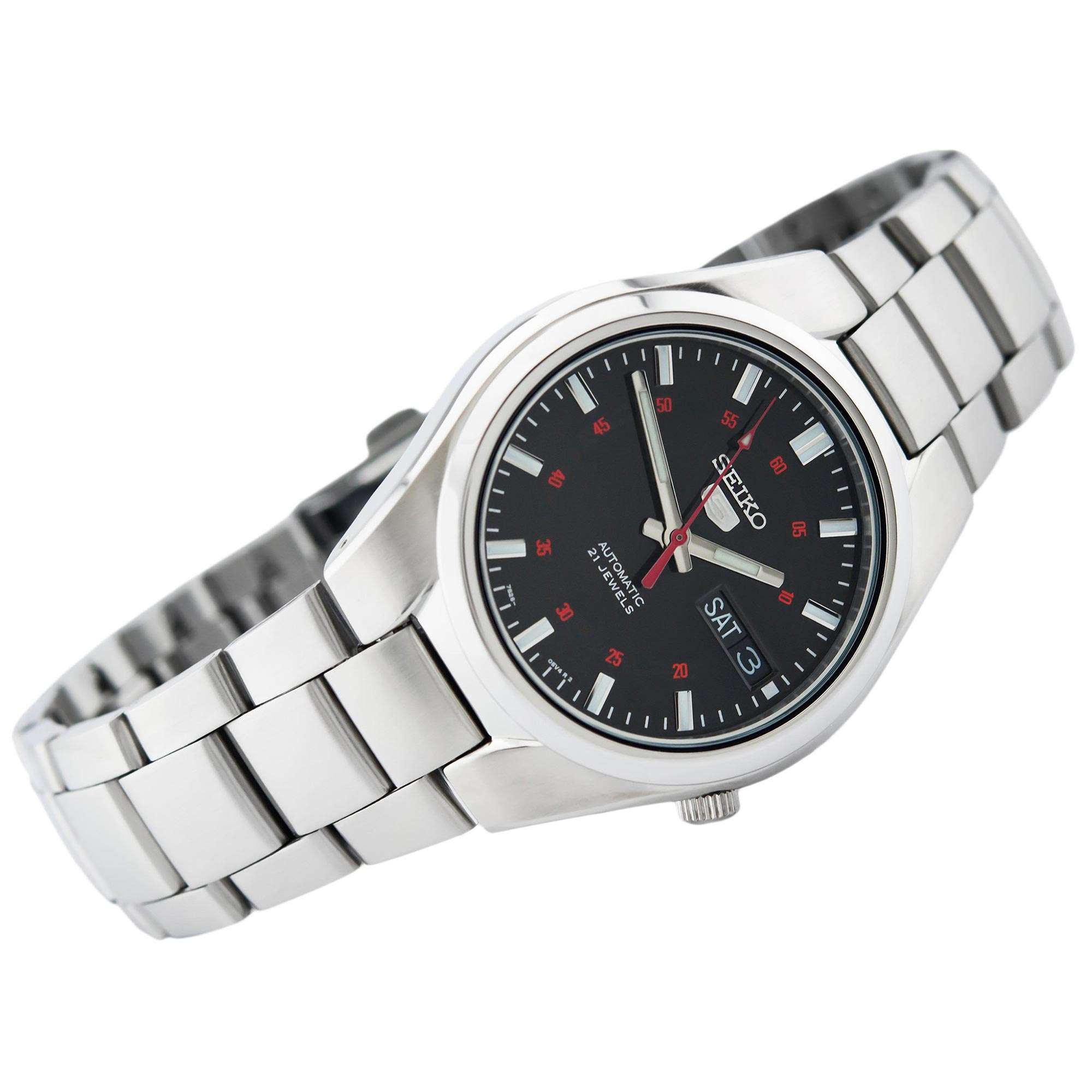 Seiko 5 Automatic Black Dial Steel Strap Men's Watch SNK617K1