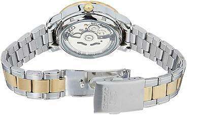 Seiko 5 Automatik Weißes Zifferblatt Zweifarbig Silber Gold Edelstahl Damen Uhr SNK892K1