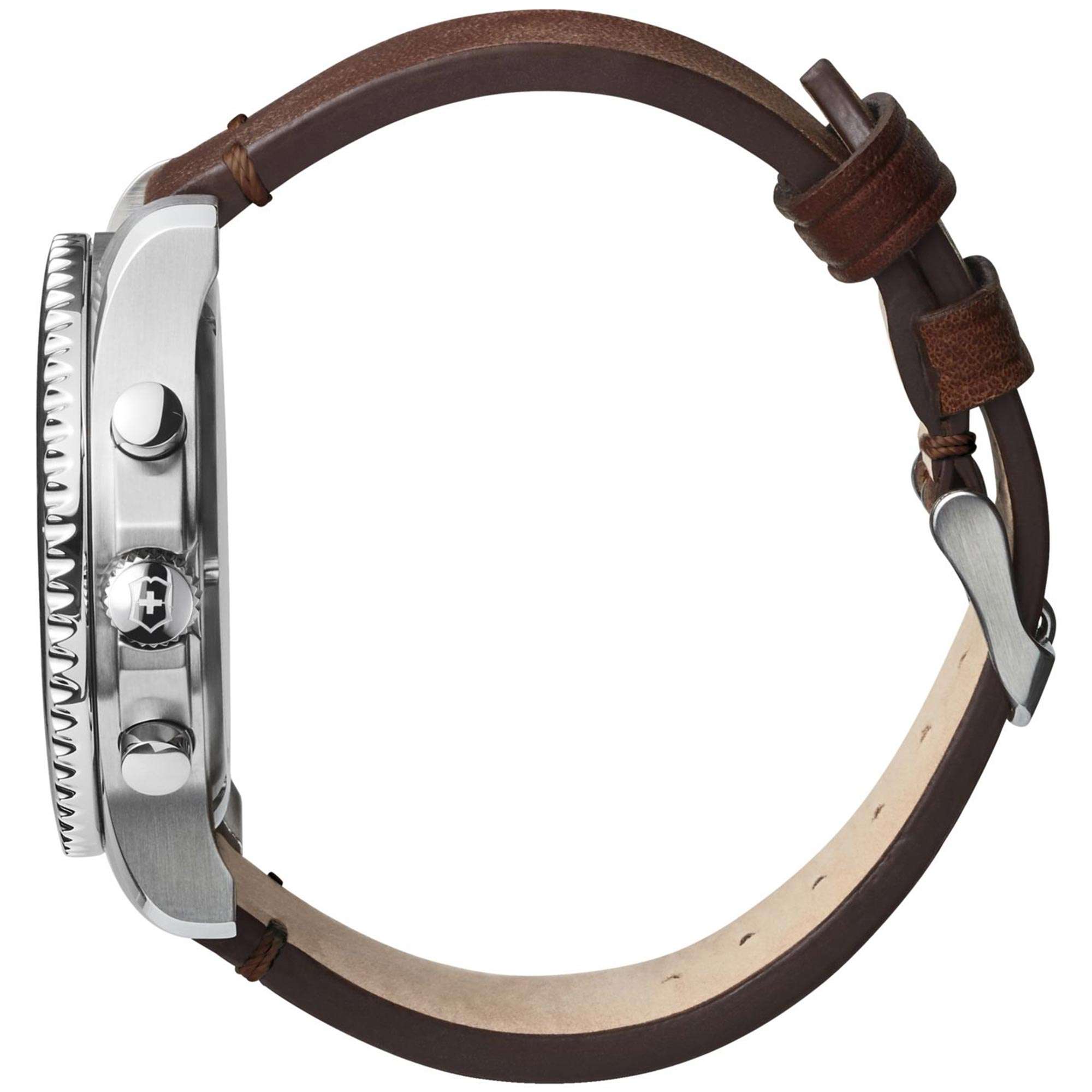 Victorinox Maverick Quarz Blaues Zifferblatt Braunes Lederarmband Herrenuhr 241865