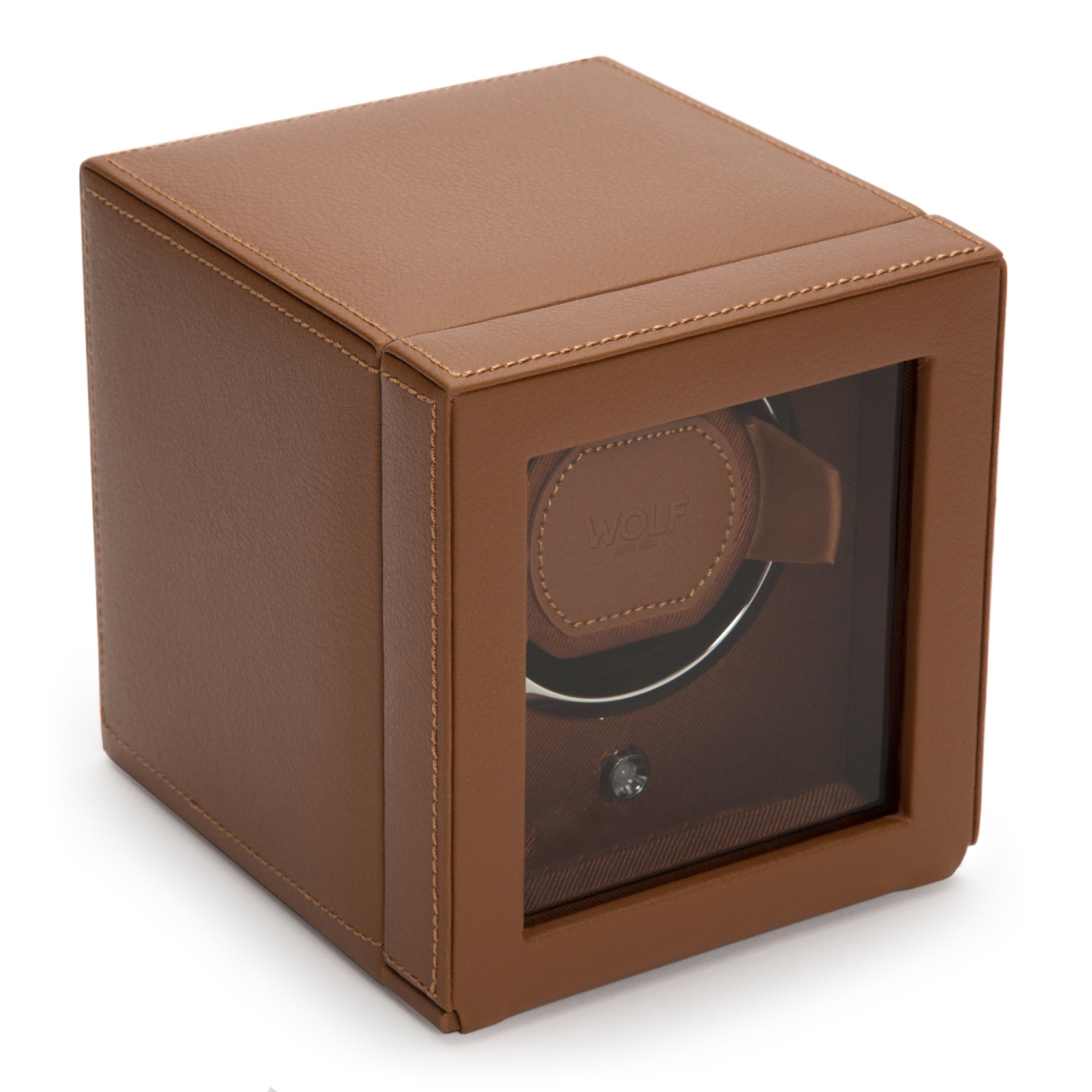 WOLF Cub Cognac Single Watch Winder in Vegan Leather 461127