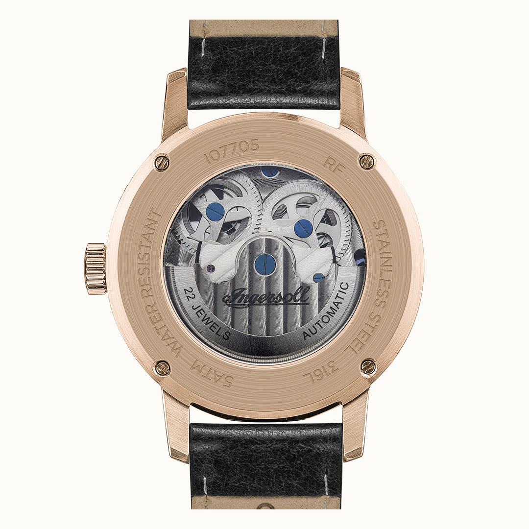 Ingersoll ‘The Jazz’ Automatic Black Dial Black Leather Strap Men’s Watch I07705