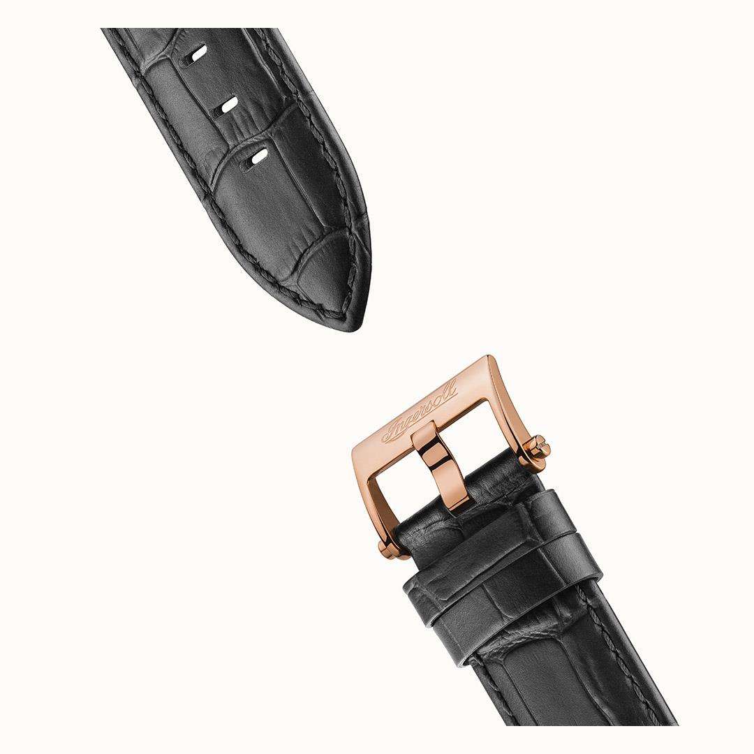Ingersoll The Michigan Automatic Black Dial Black Leather Strap Men's Watch I01102B