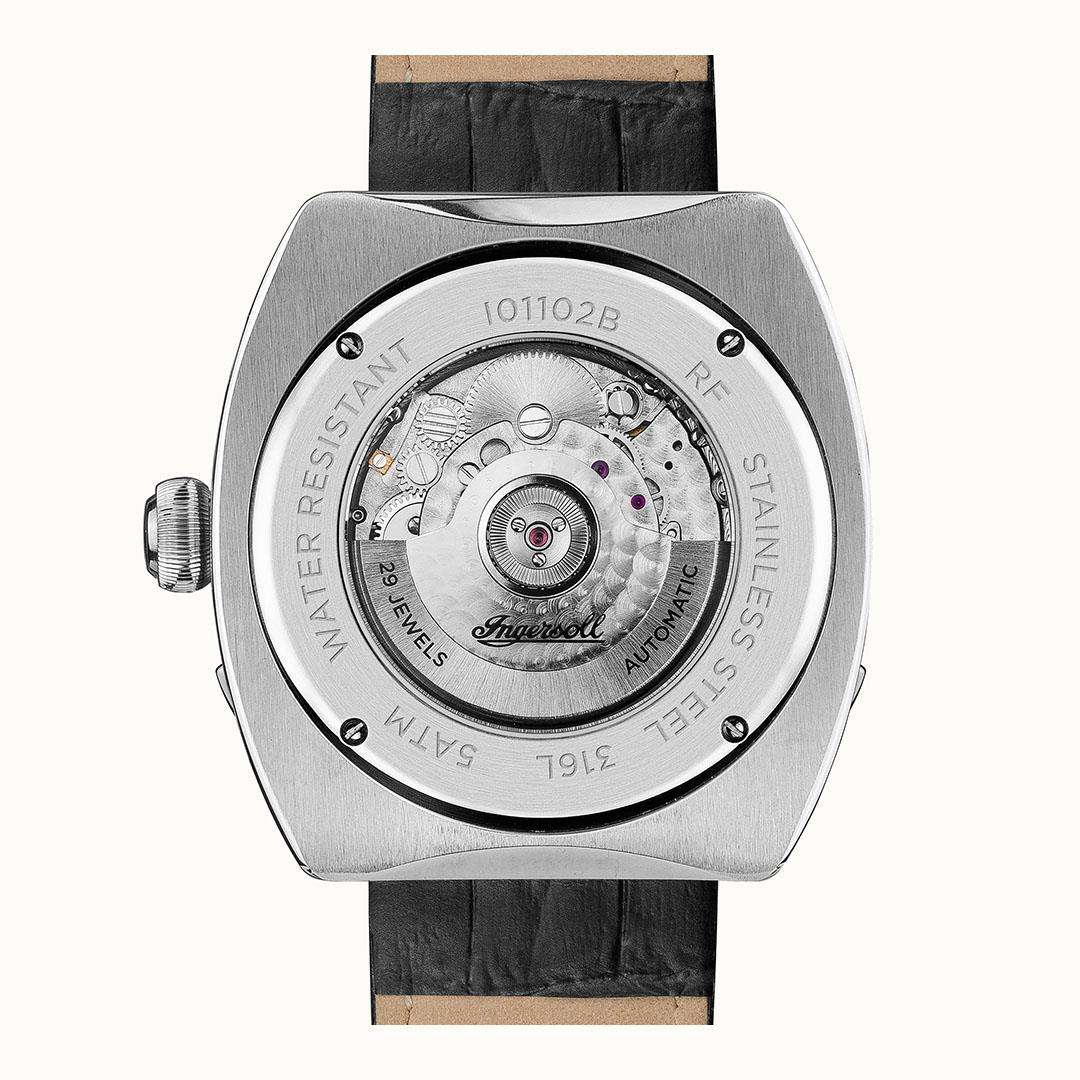 Ingersoll The Michigan Automatic Black Dial Black Leather Strap Men's Watch I01102B