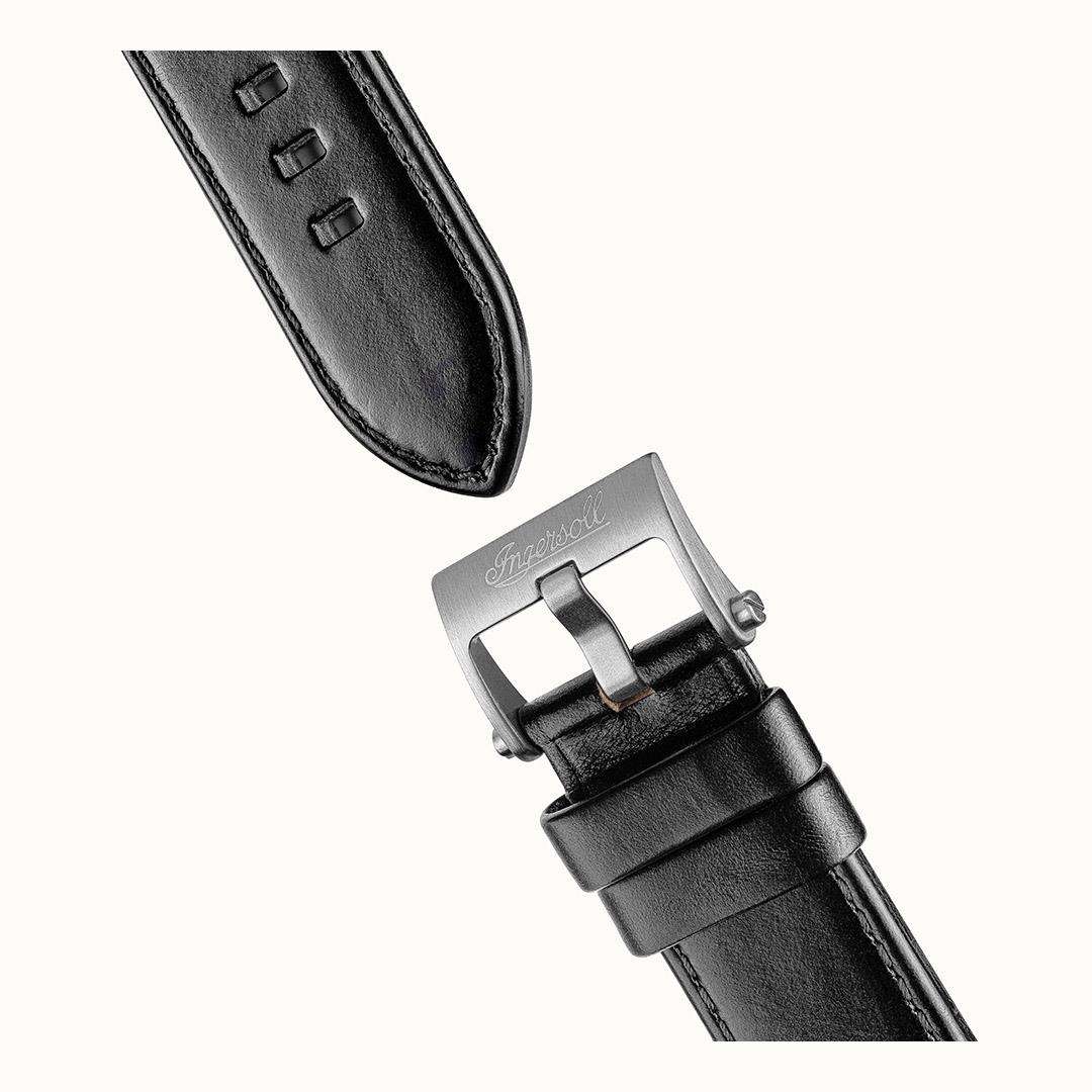Ingersol The Motion Automatische Schwarze Zifferblatt Lederarmband Herren Uhr I11702B