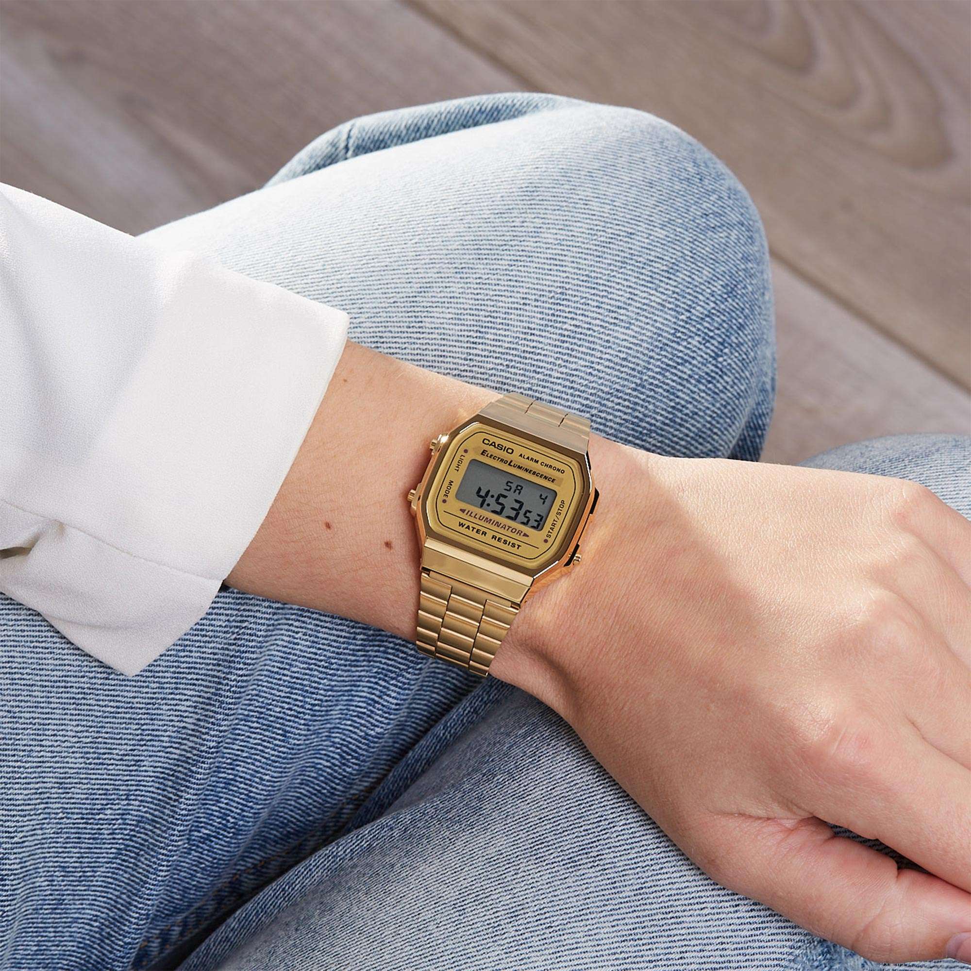 Casio Collection Quartz Digital Steel Strap Ladies Watch A168WG-9EF