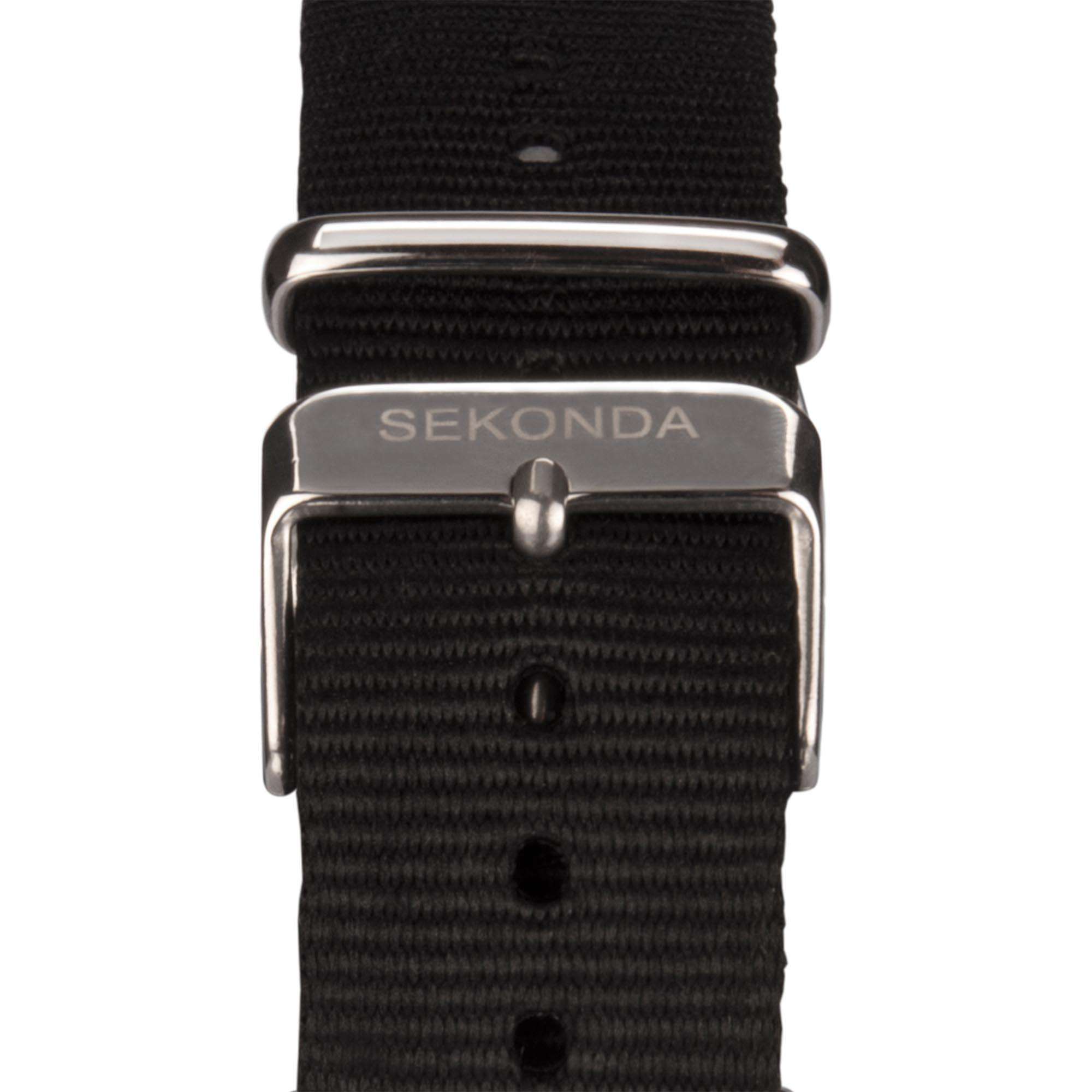Sekonda Airborne Quarz Schwarze Zifferblatt Schwarzer Armband Herren Uhr 1989