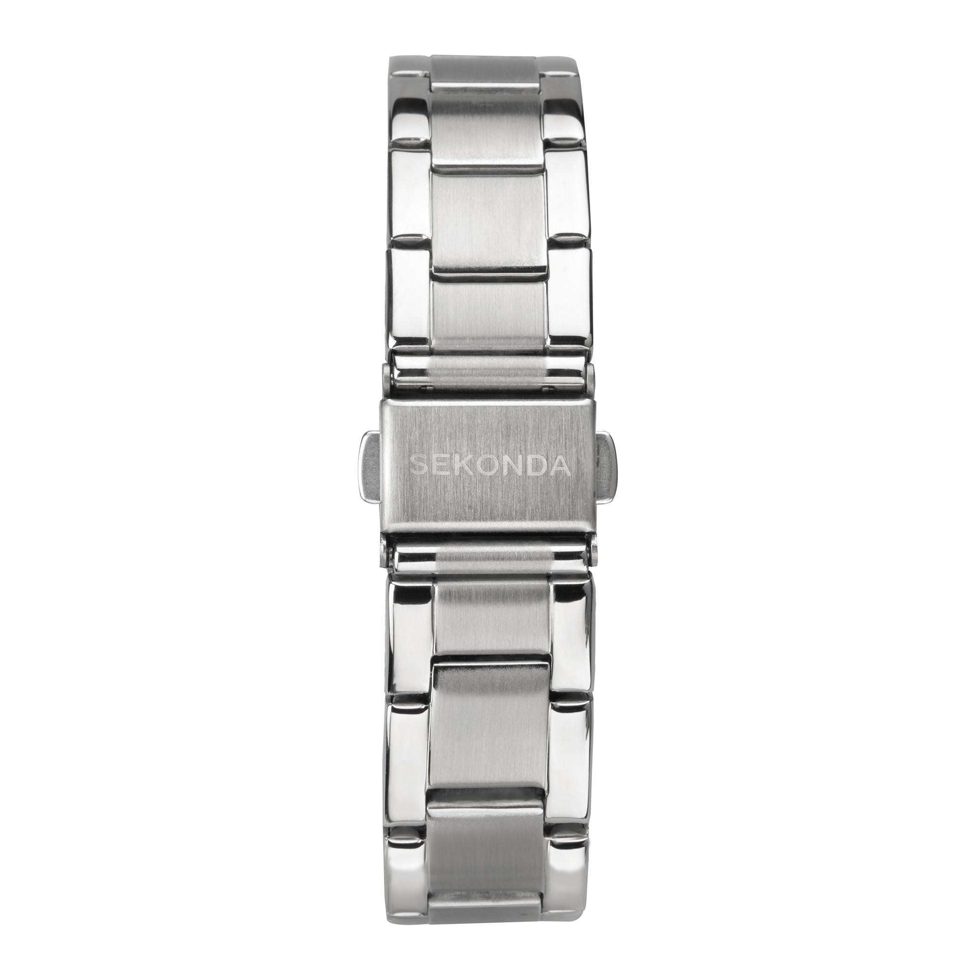 Sekonda ColourPop Quarz Schwarze Zifferblatt Edelstahlarmband Damen Uhr 40364