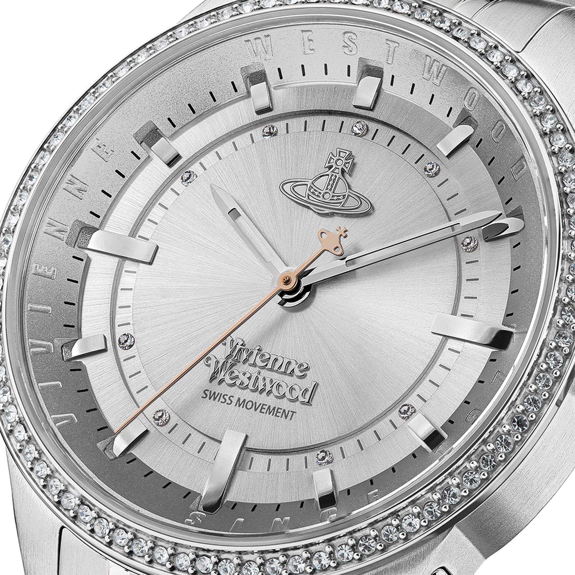 Vivienne Westwood East End Quarz Silbernes Zifferblatt Edelstahlarmband Damen Uhr VV262WSSR