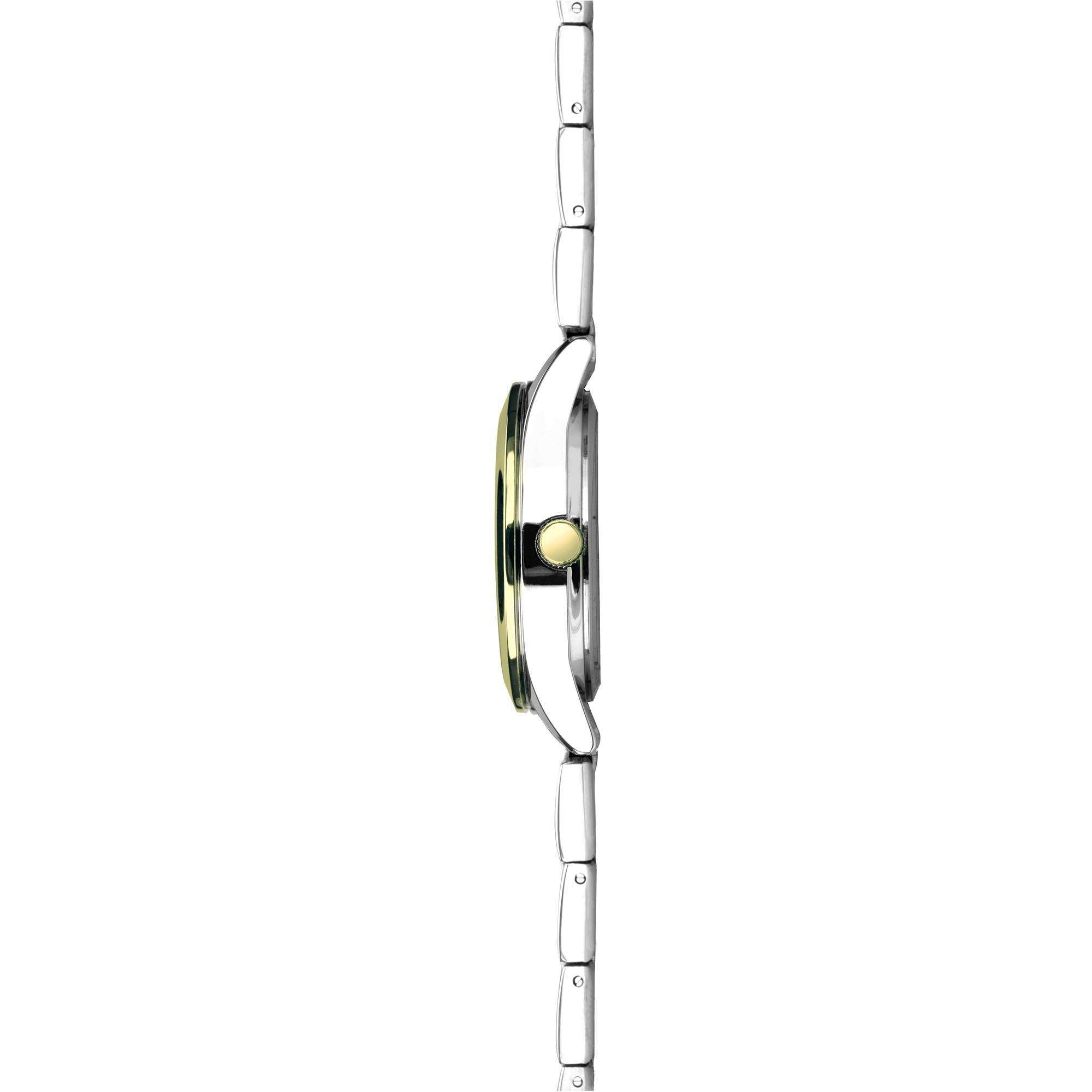 Sekonda Classic Colour Pop Quarz Schwarzes Zifferblatt Zweifarbiges Edelstahlarmband Damen Uhr 40429