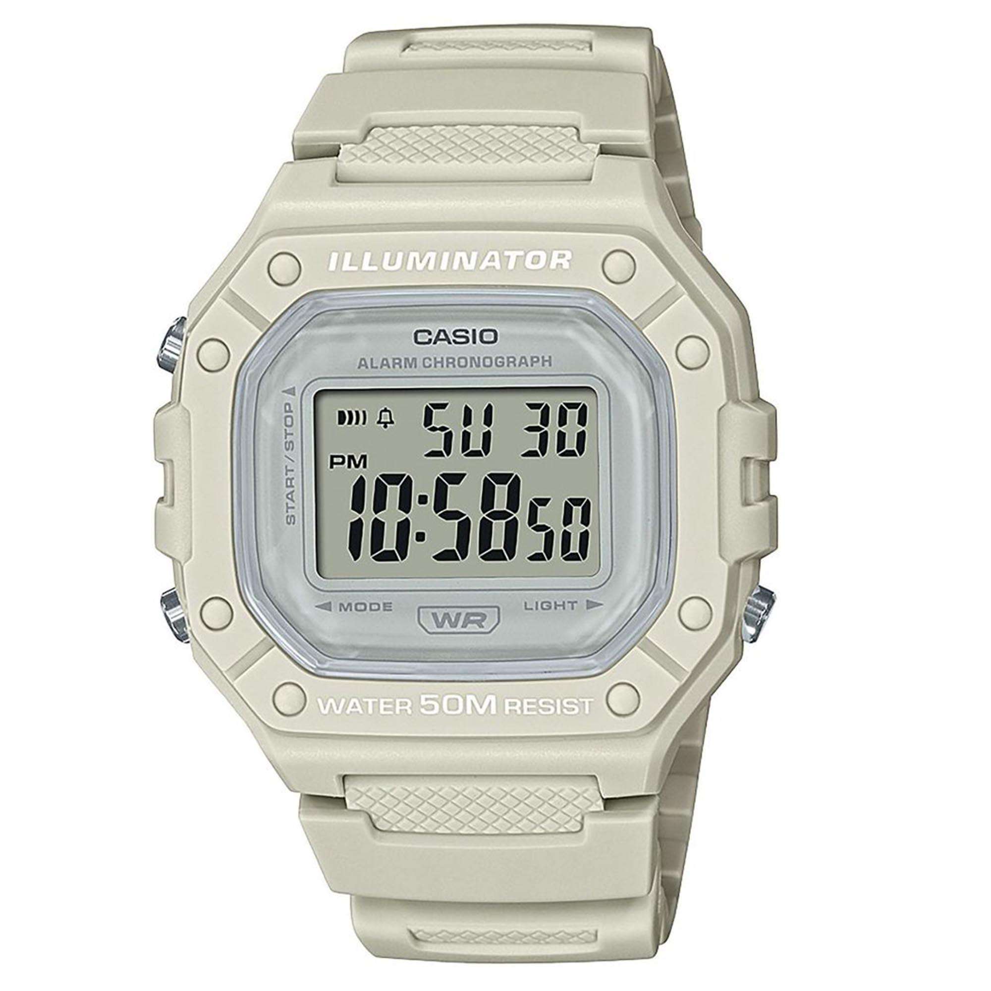 Casio Collection Digitale Quarz Harz Armband Uhr W-218HC-8AVEF