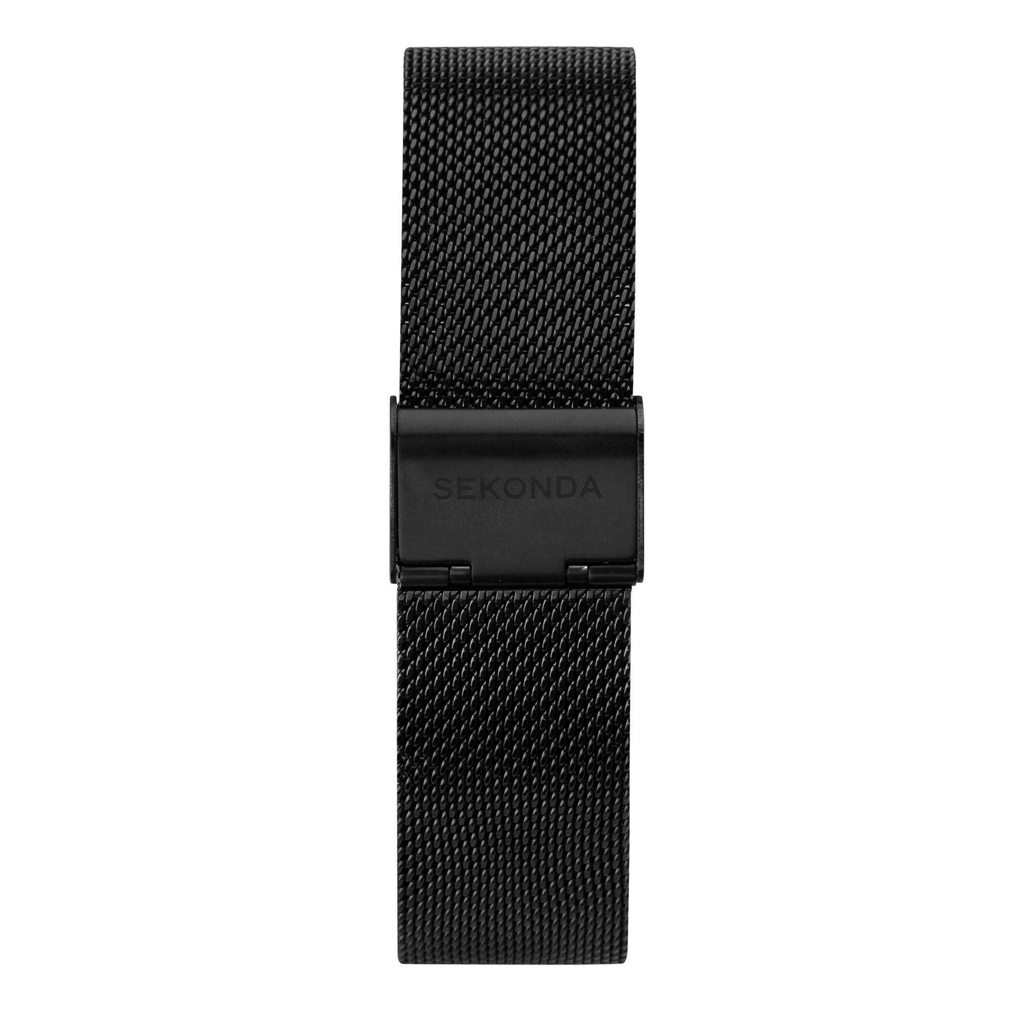 Sekonda Classic Quartz Black Dial Black Milanese Bracelet Watch 1942