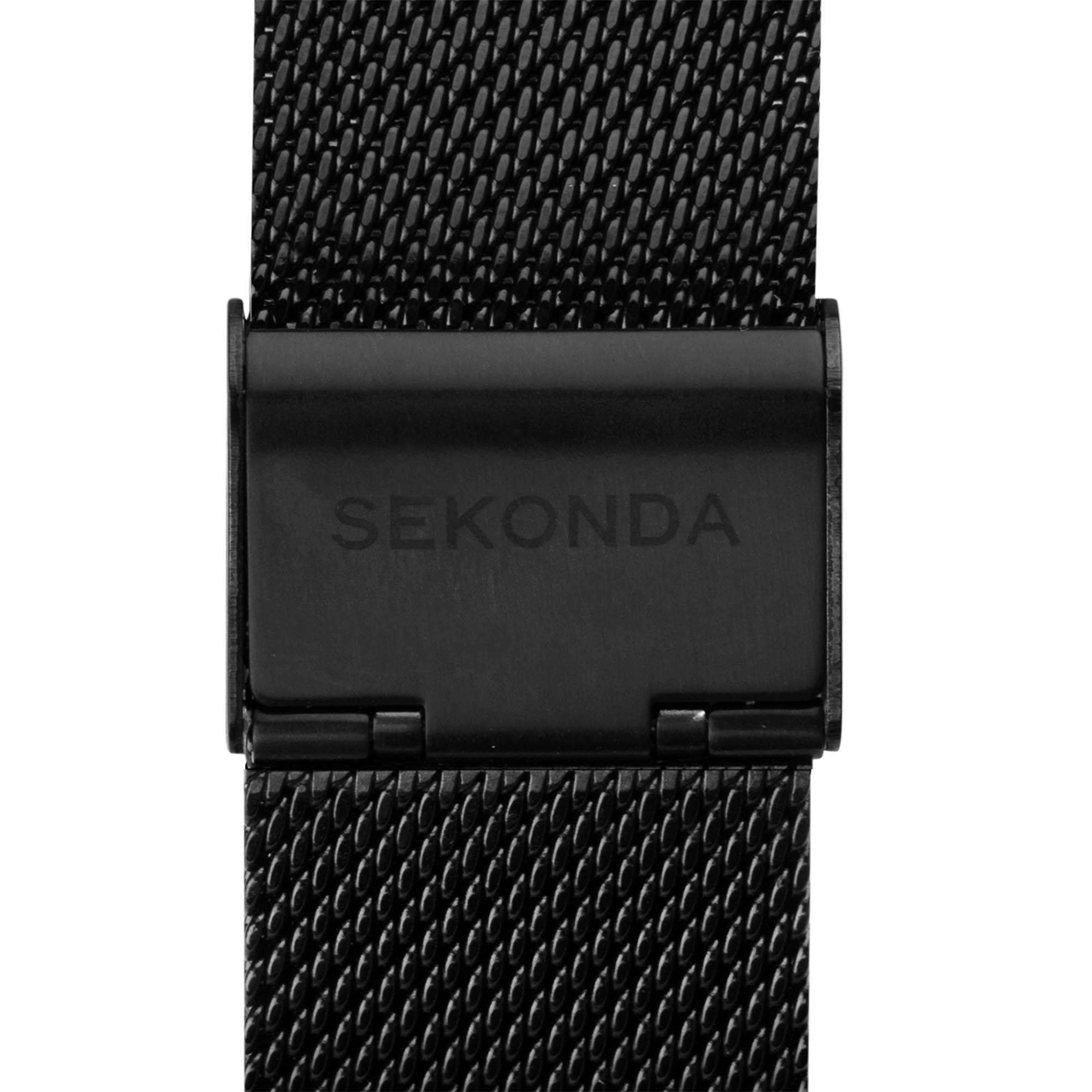 Sekonda Classic Quartz Black Dial Black Milanese Bracelet Watch 1942