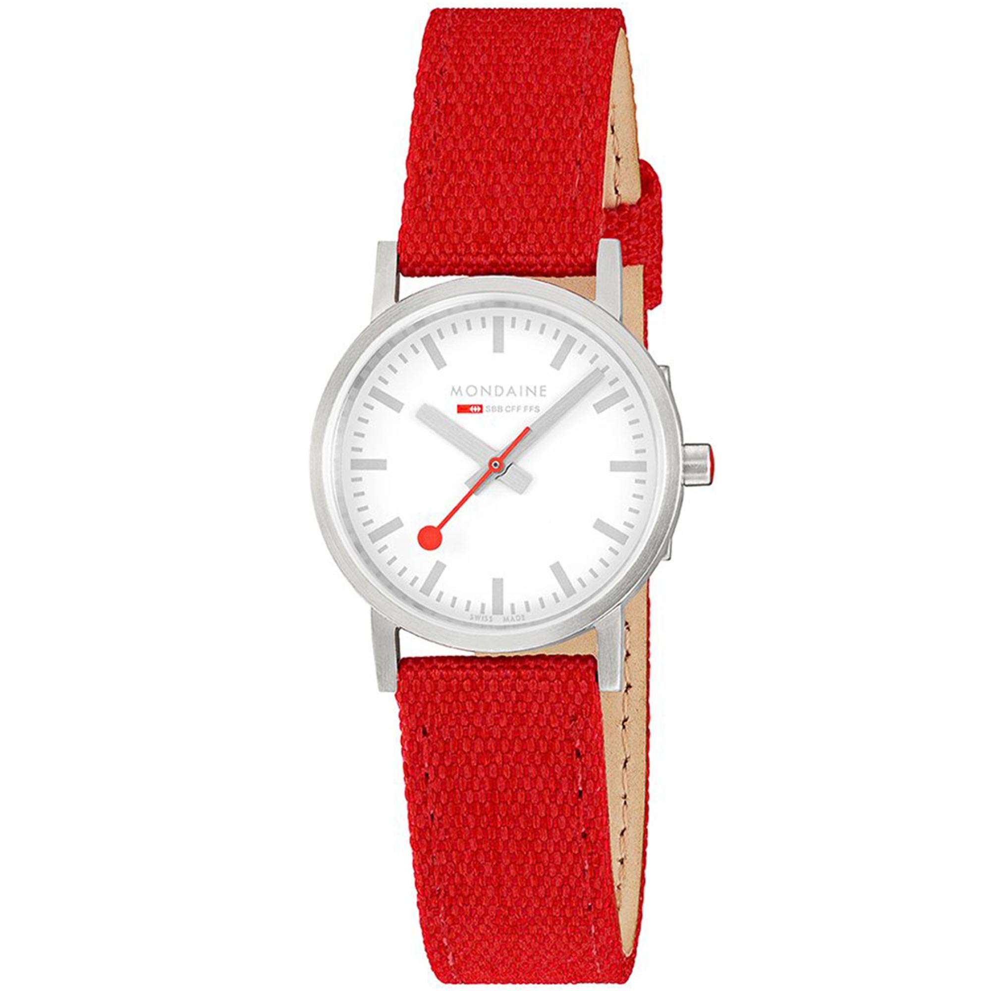 Mondaine Classic Quartz White Dial Textile Strap Women's Watch A658.30323.17SBC