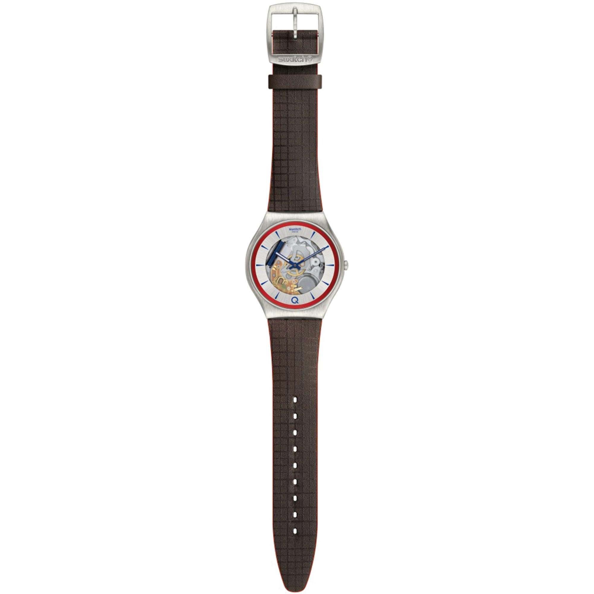 Swatch Skin 42mm James Bond 2Q Skeleton Grey Dial Mens Quartz Watch SS07Z102