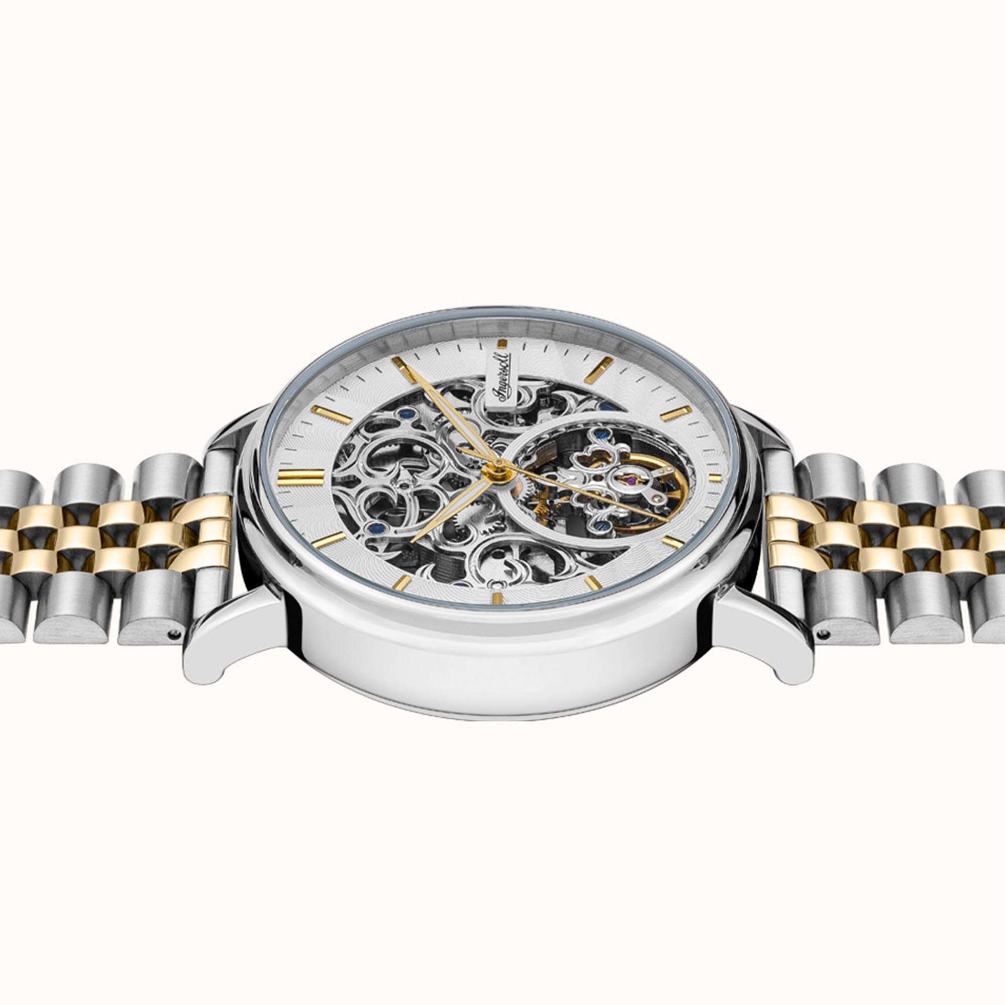 Ingersoll The Charles Automatik Silber Zifferblatt Edelstahl Armband Herren Uhr I05806