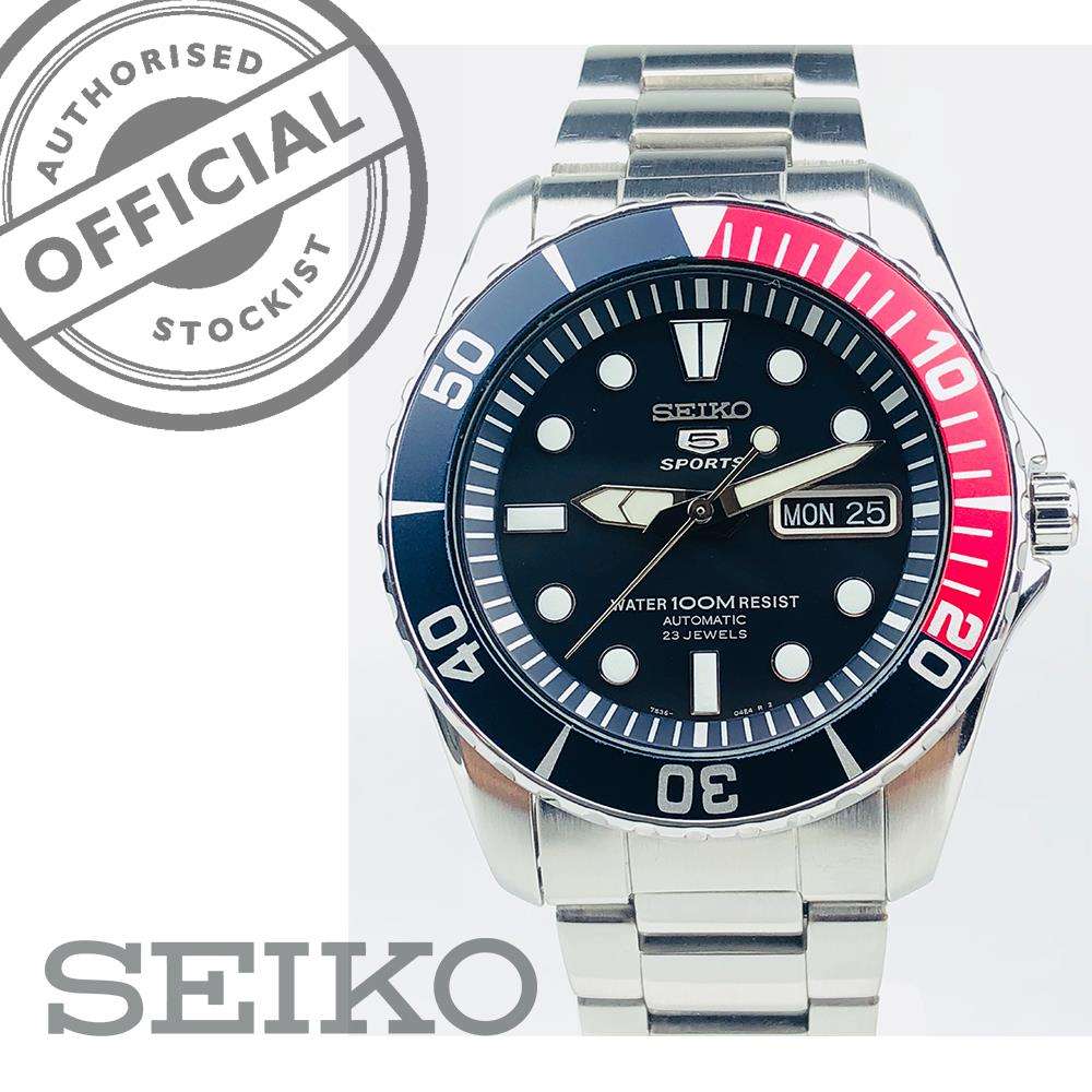 Seiko 5 Sports Automatic Sea Urchin Pepsi Dial Men's Watch SNZF15K1 - WatchNation